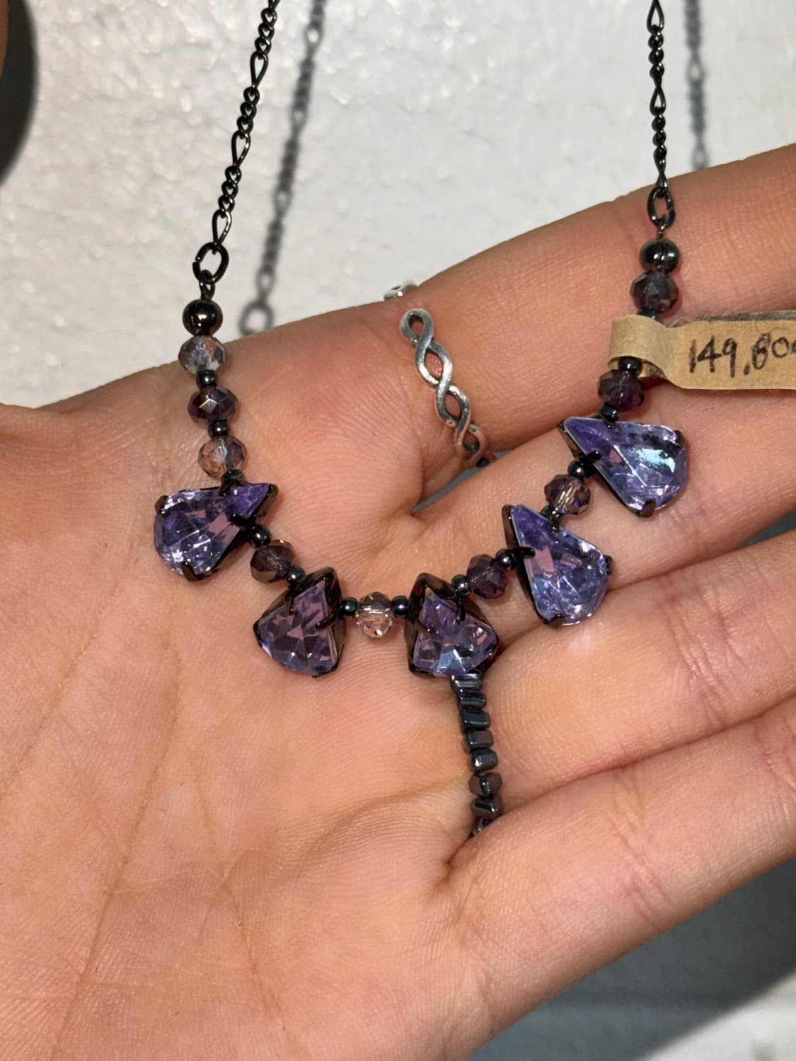 Anna sui 안나수이 퍼플 큐빅 목걸이 상품이미지5