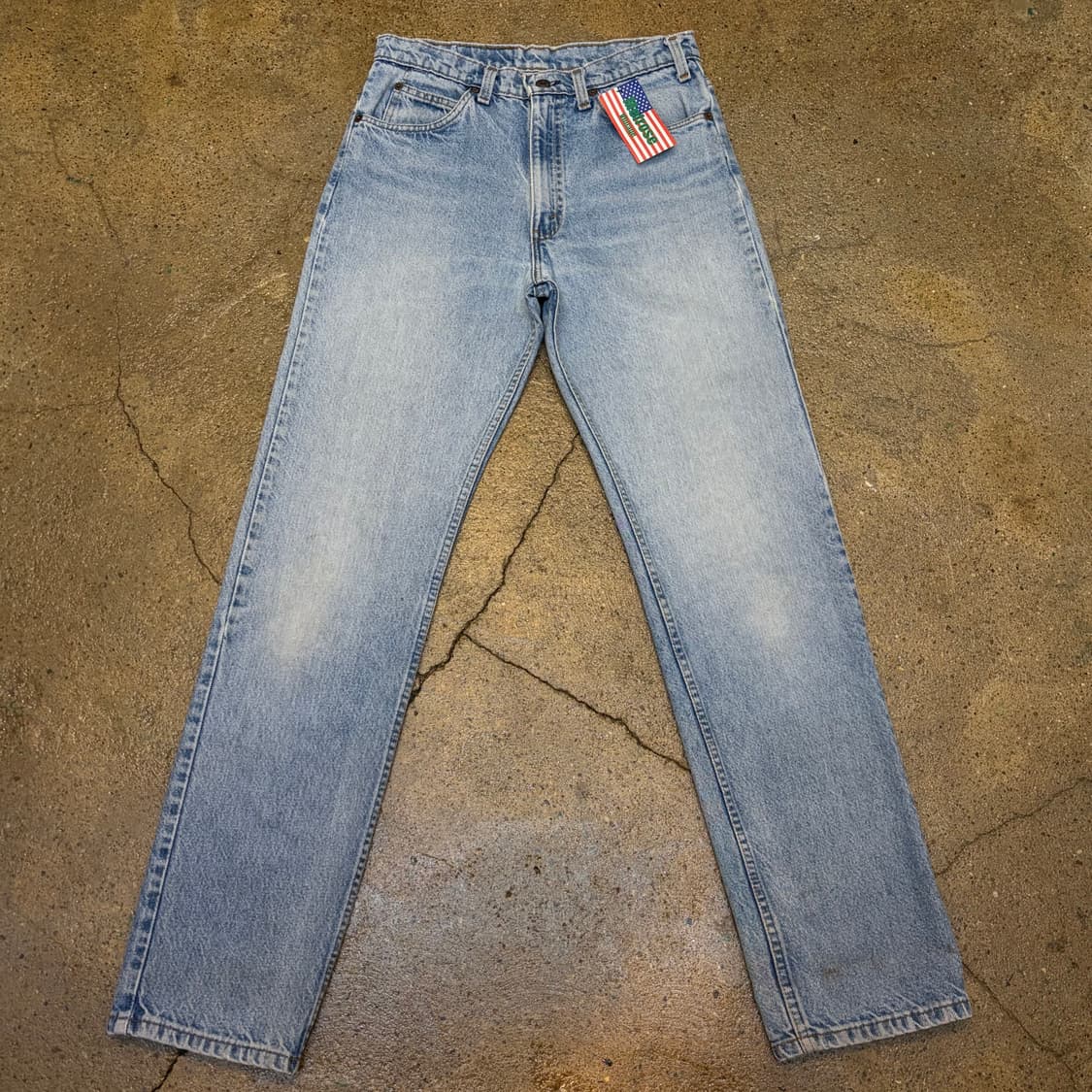 90s Made in USA 빈티지 리바이스 오렌지탭 550 연청 청바지 상품이미지1