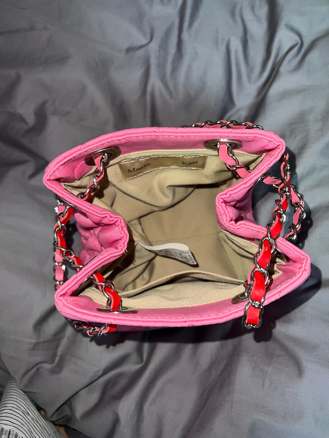 마뗑킴 퀼팅 버켓 미니백 핑크 상품이미지3