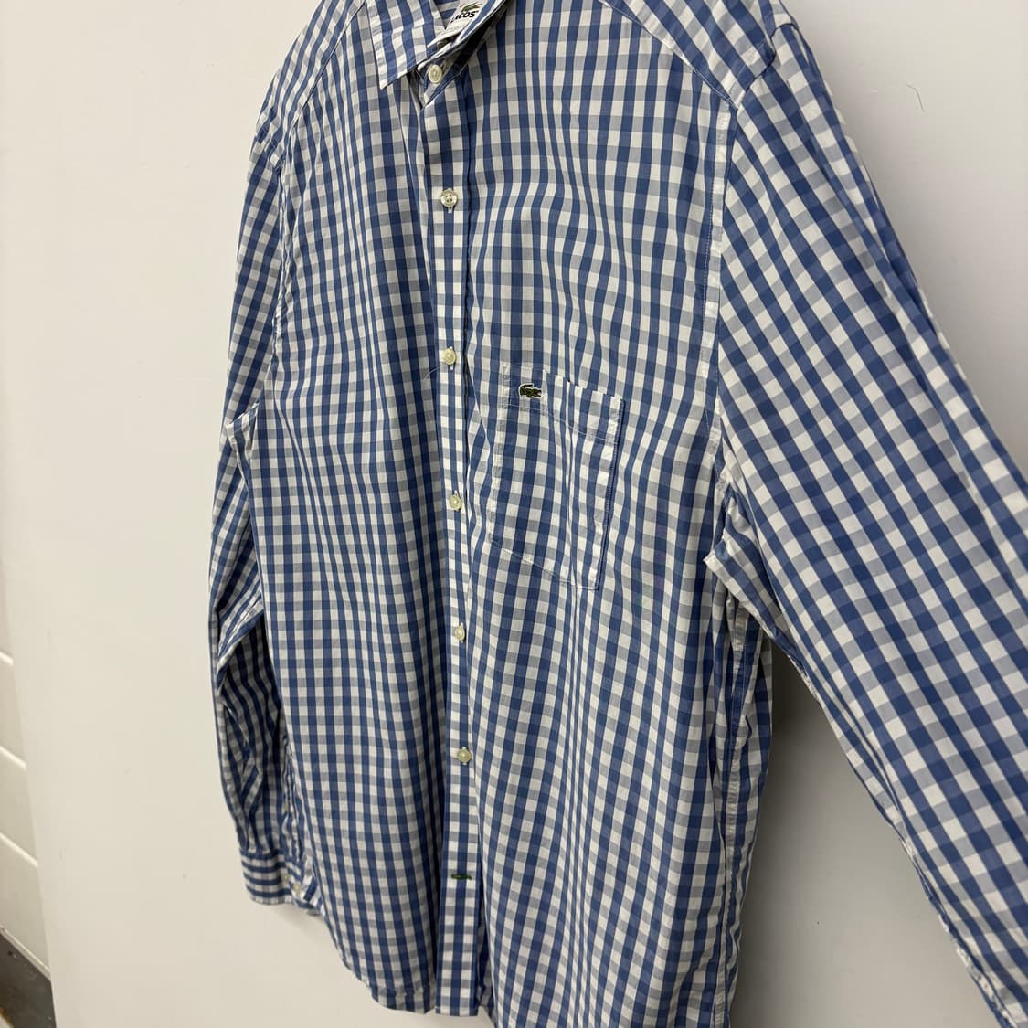 라코스테 블루 체크 긴팔 셔츠 남성M 상품이미지5