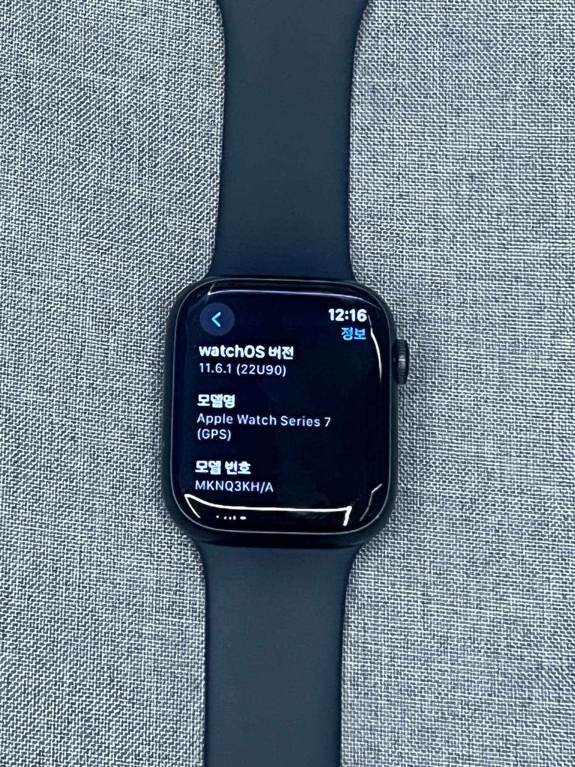 애플워치7 45mm GPS 알루미늄 그린 모델 (블루밴드 + 나이키밴드  상품이미지2