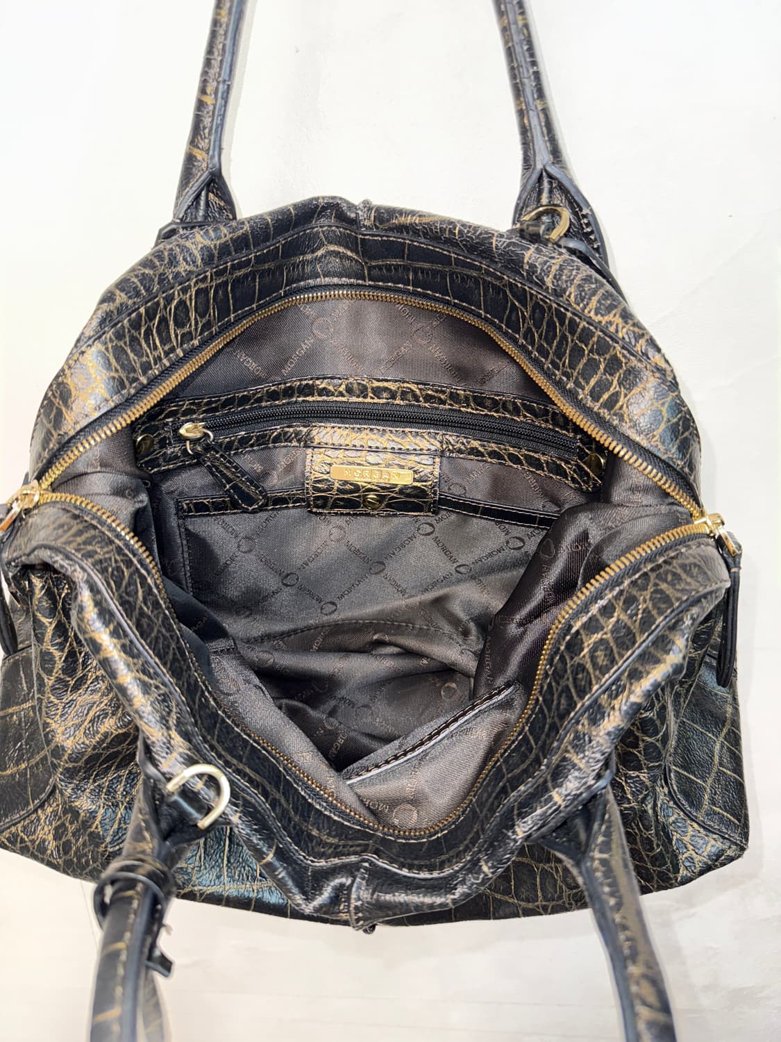 Morgan black gold python tote bag  상품이미지5
