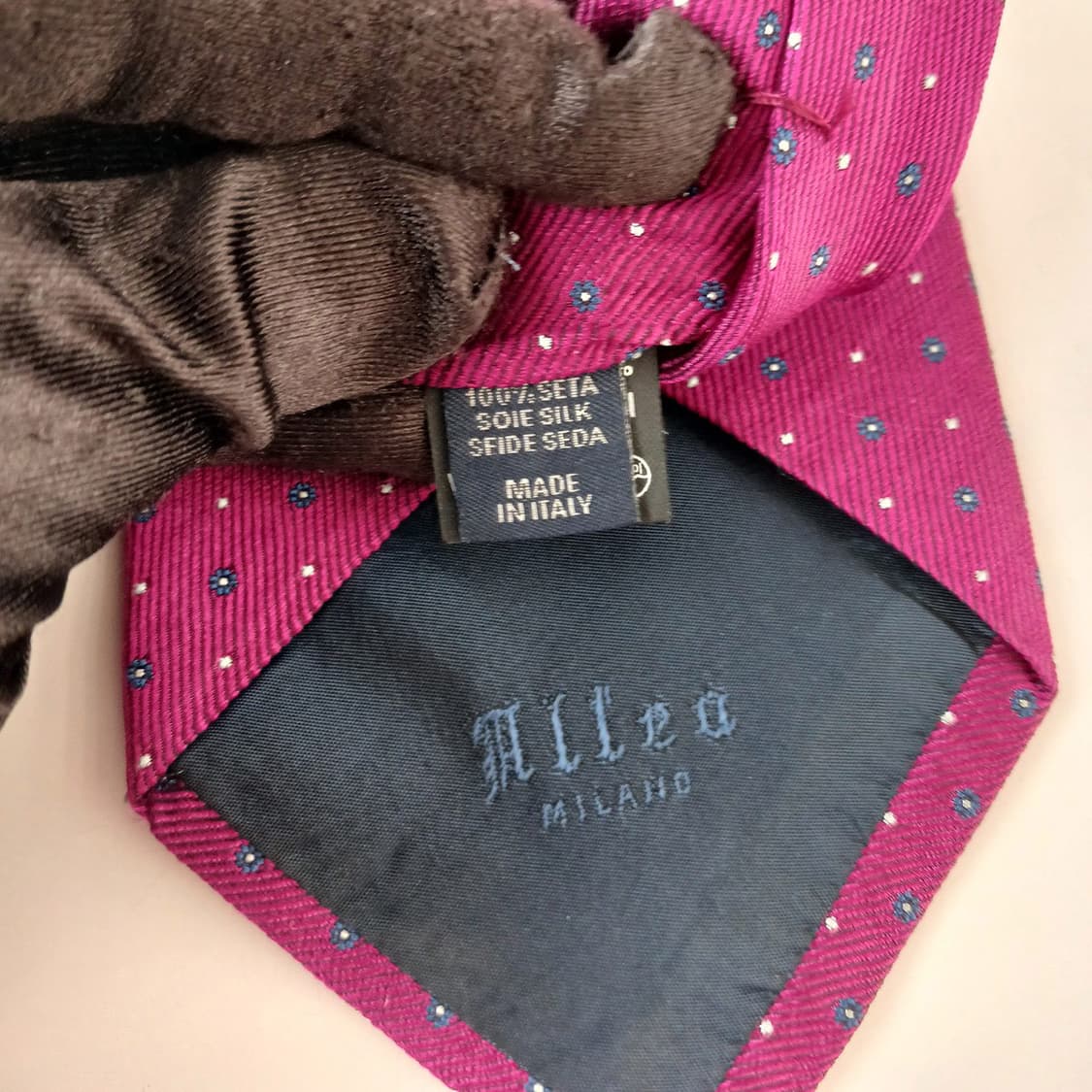 알테아 실크 핫핑크 마이크로 플라워 넥타이 8.7cm A등급 A19369 상품이미지9