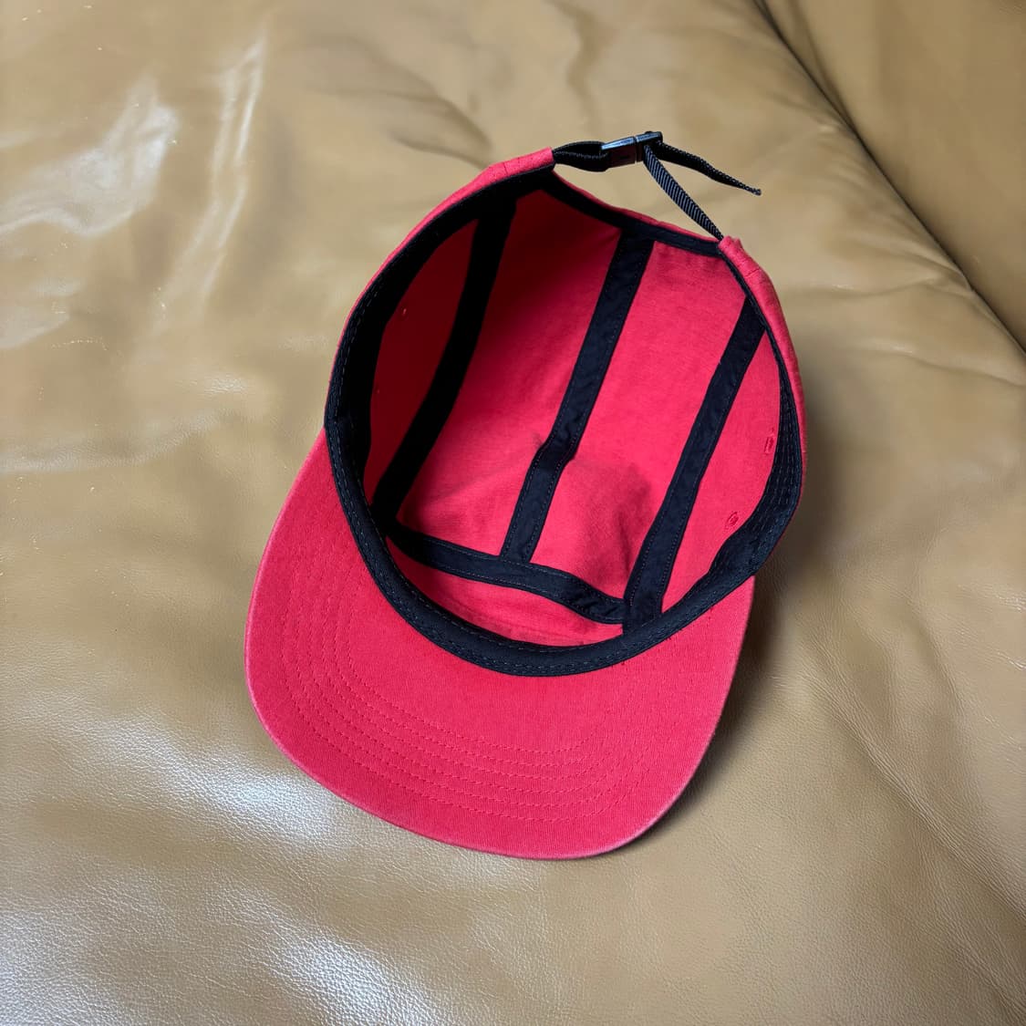 슈프림 캠프캡 모자 박스로고 워시드 레드 상품이미지6