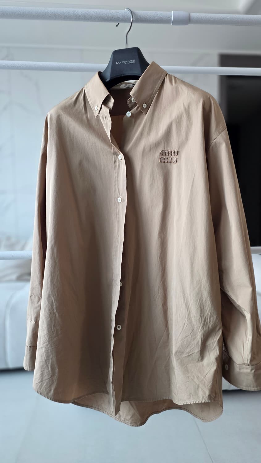미우미우 유니섹스 오버핏 셔츠 브라운44(105-110) 상품이미지2