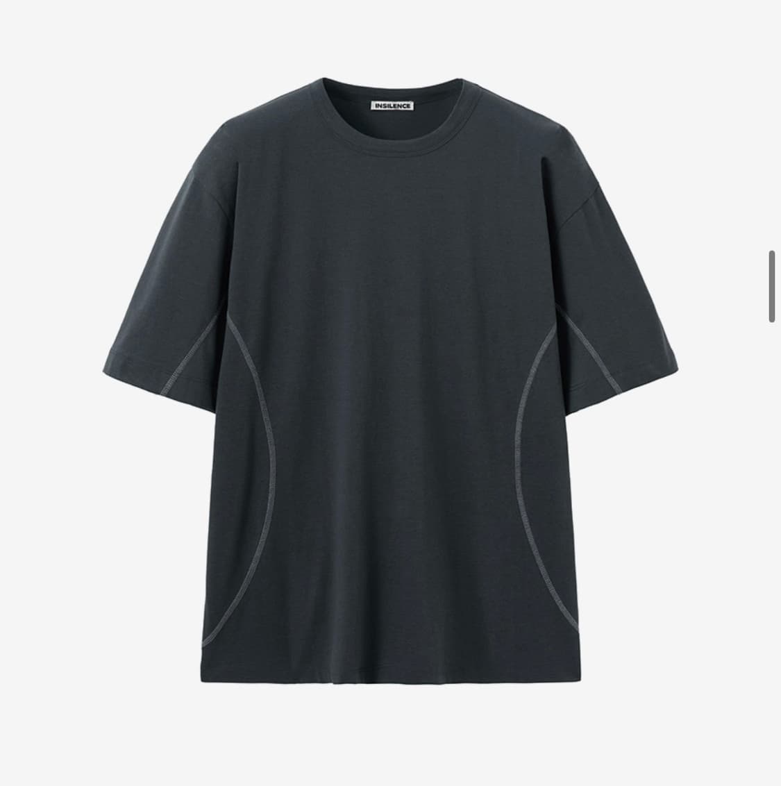 인사일런스 커브드 드레이프 티셔츠 CHARCOAL M사이즈 상품이미지1