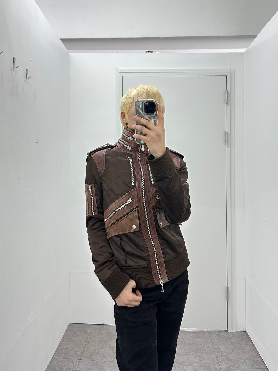 Luv Maison Kangaroo Leather Hybrid Jacke 상품이미지8