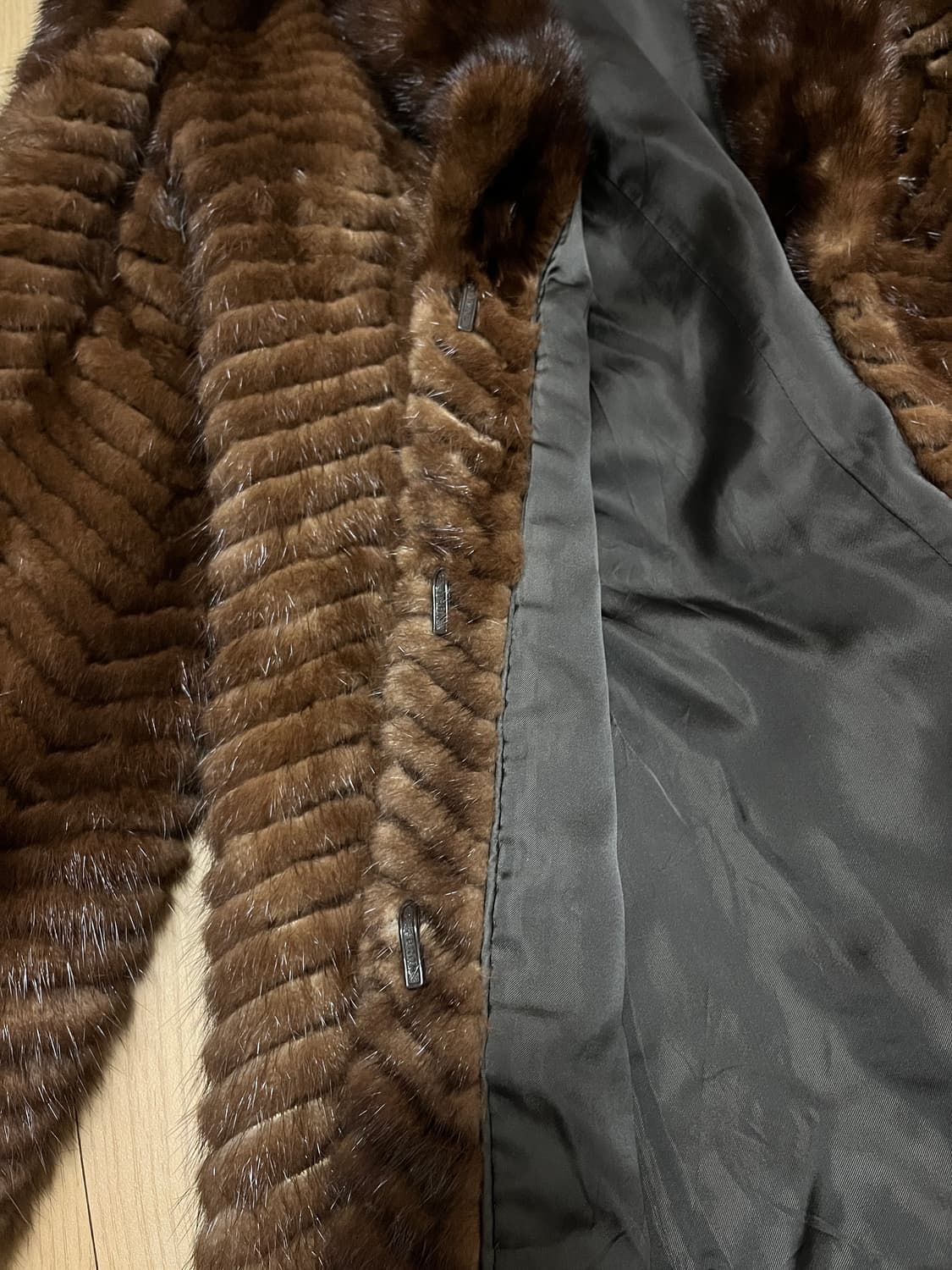 밍크 코트 브라운 55 사이즈 (리얼퍼) 상품이미지6