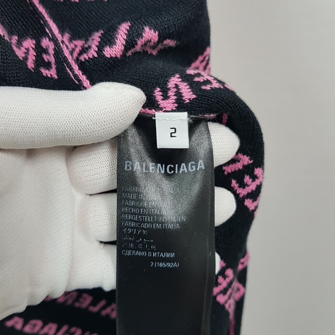 발렌시아가 올 오버 가디건 핑크 블랙 2사이즈  상품이미지9