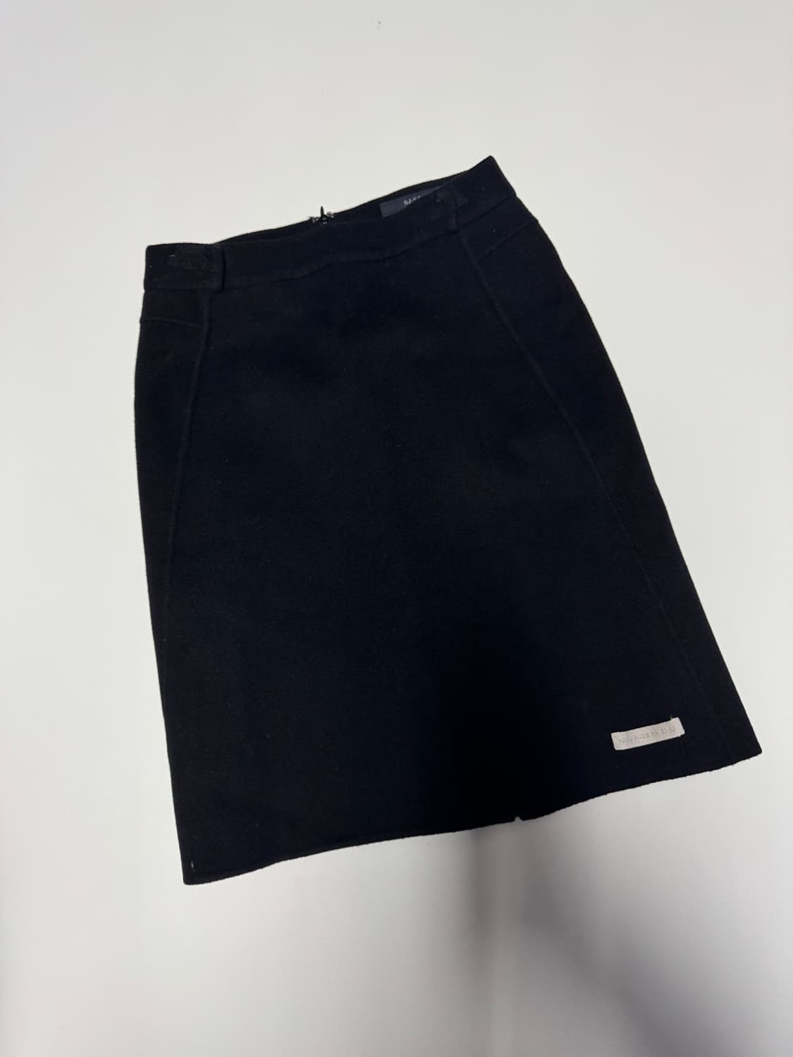 여성 한섬 SJSJ 핸드메이드 울 스커트 29.1인치 블랙 상품이미지1