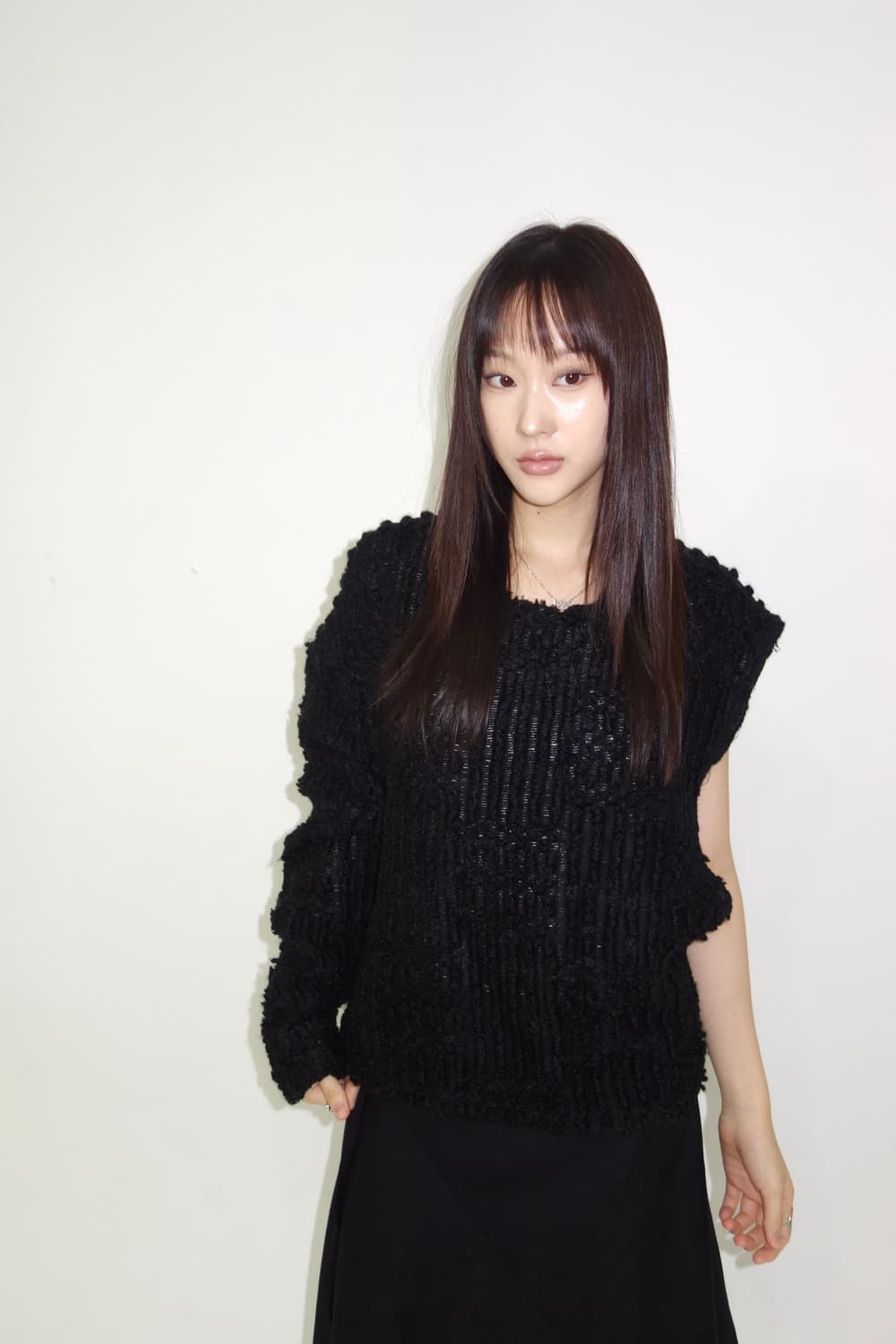 비대칭 니트 슬리브 상품이미지1