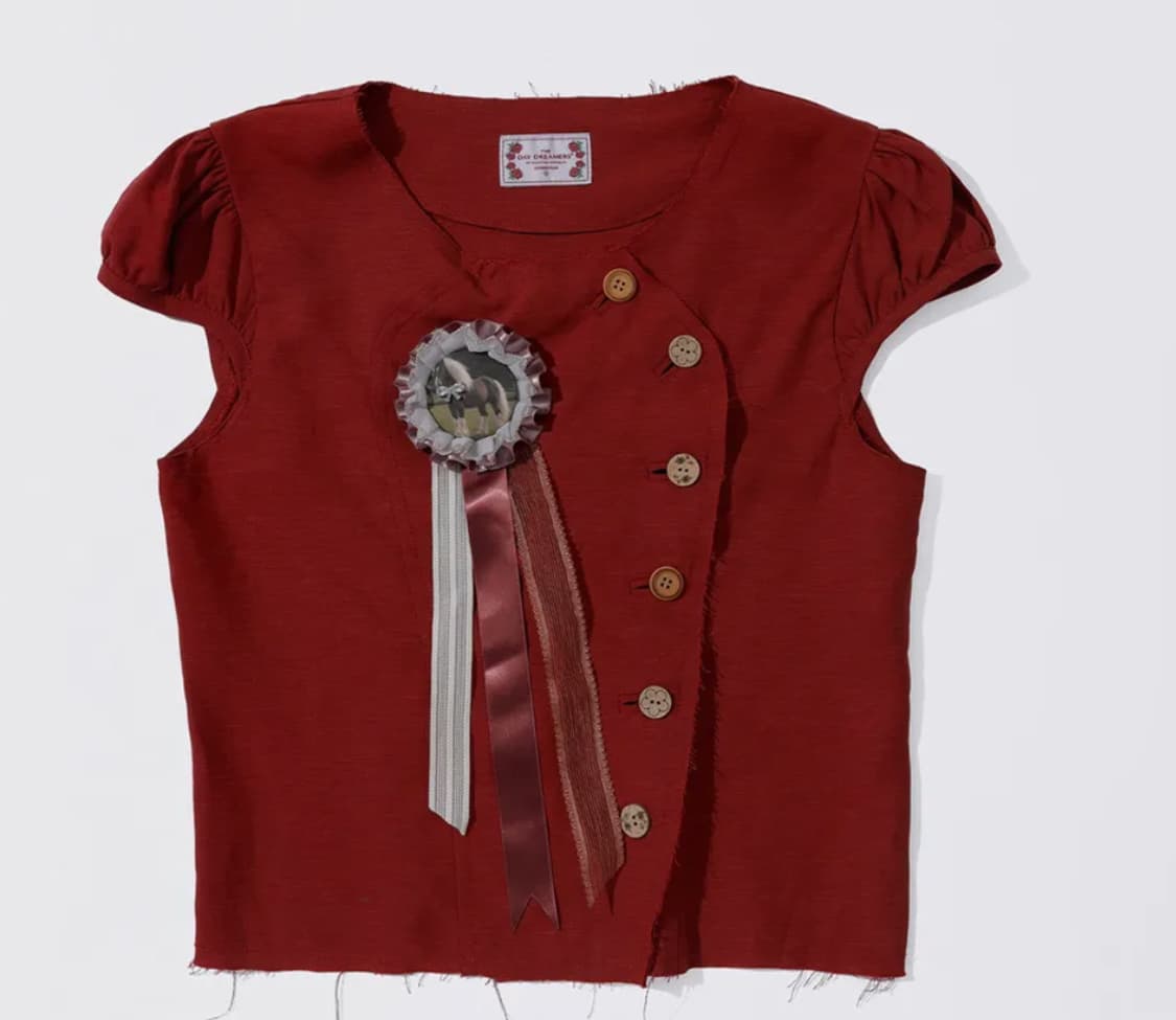 스컬프터 로제타 퍼프 셔츠 레드 상품이미지1