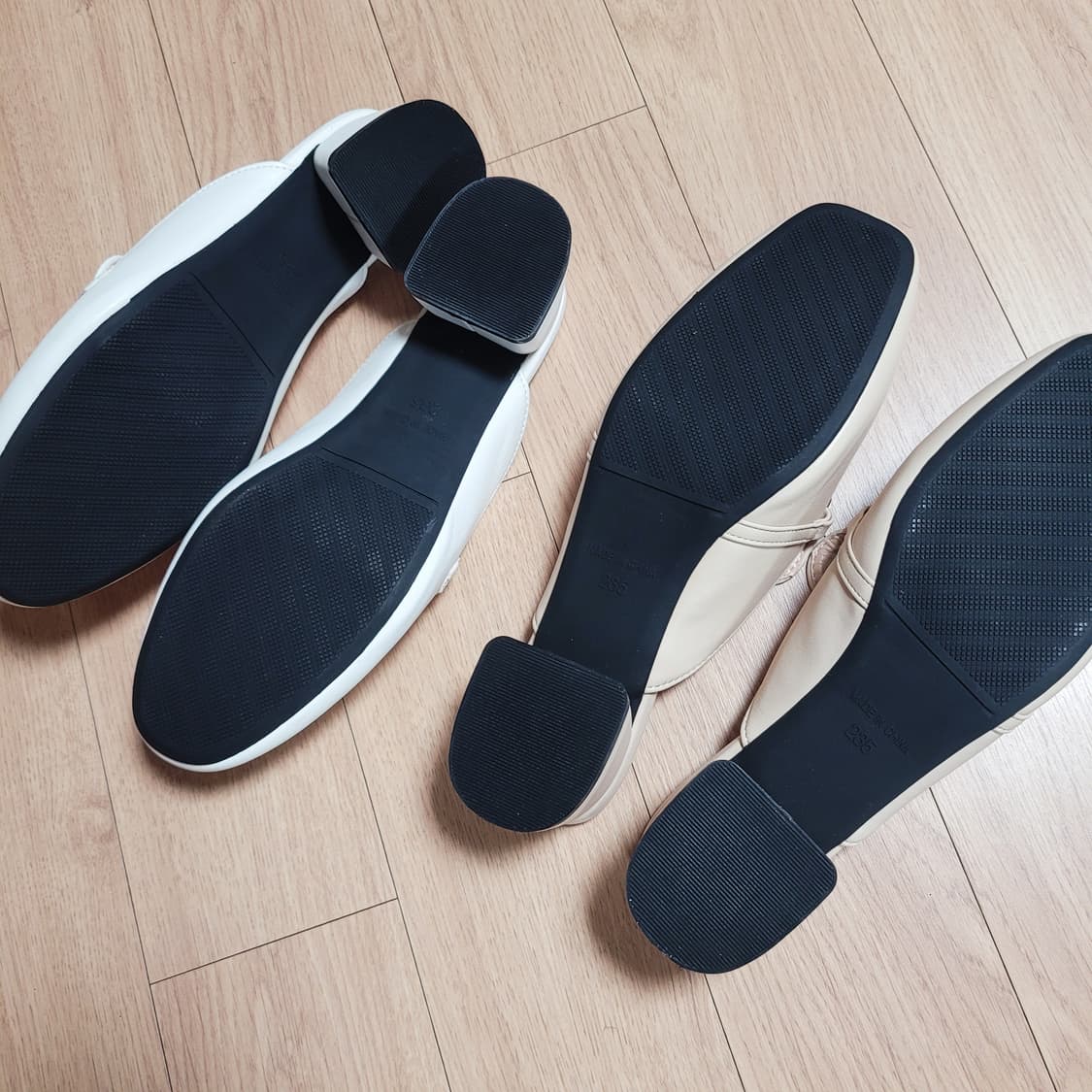 일괄2세트) 베이지 화이트 로퍼 2세트 굽6cm 상품이미지2