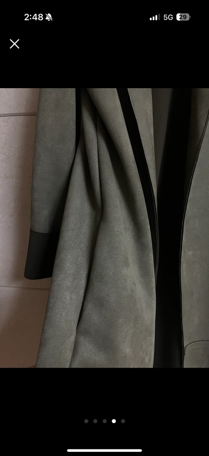 그린 스웨이드 가죽 코트 상품이미지4