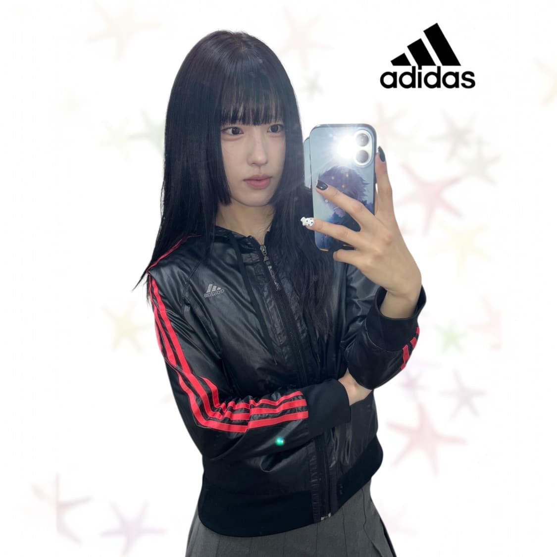 아디다스 글리터 로고 바람막이 상품이미지1