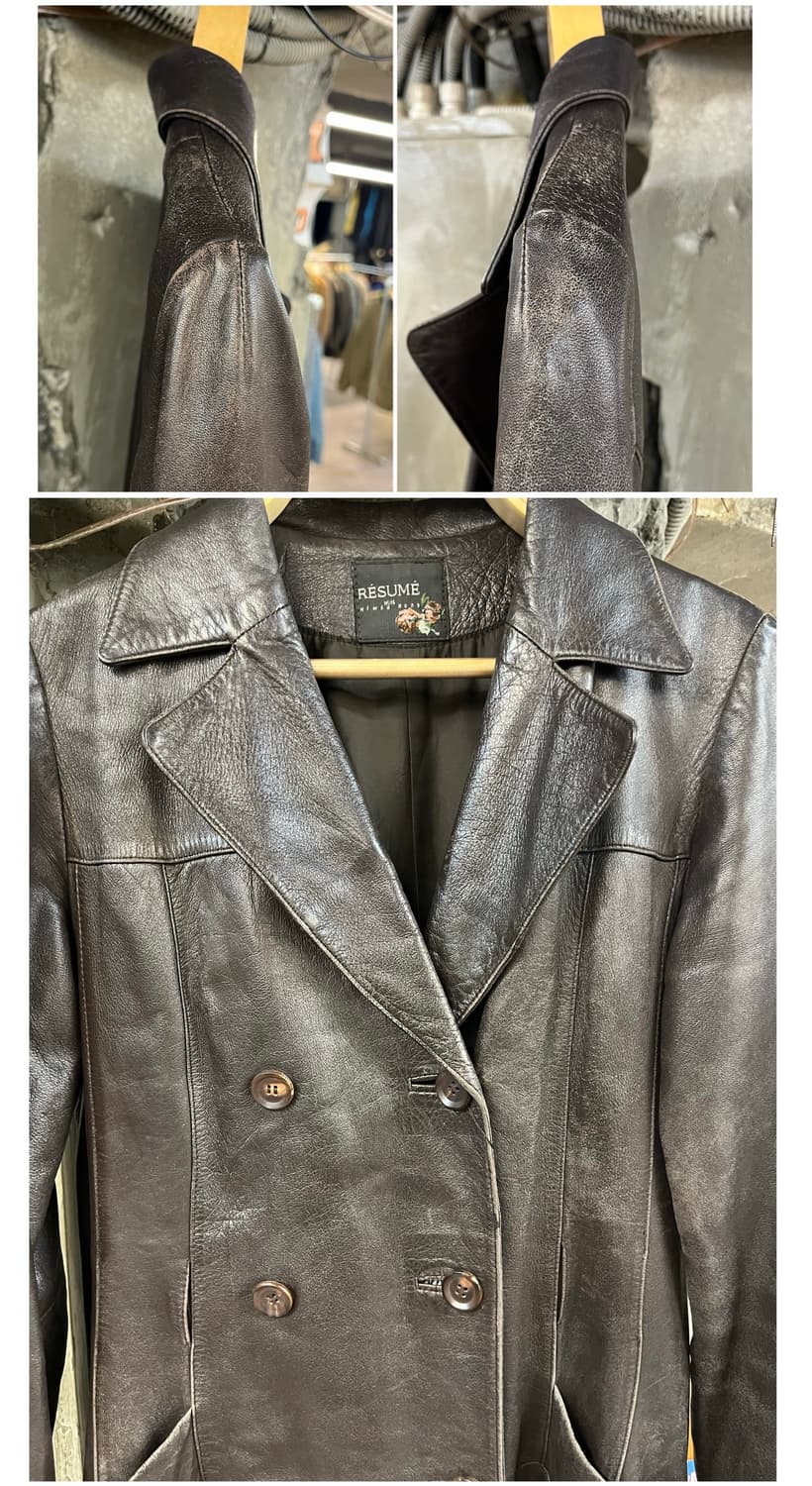 빈티지 양가죽 레더 롱 자켓 브라운 #csz3970 상품이미지4