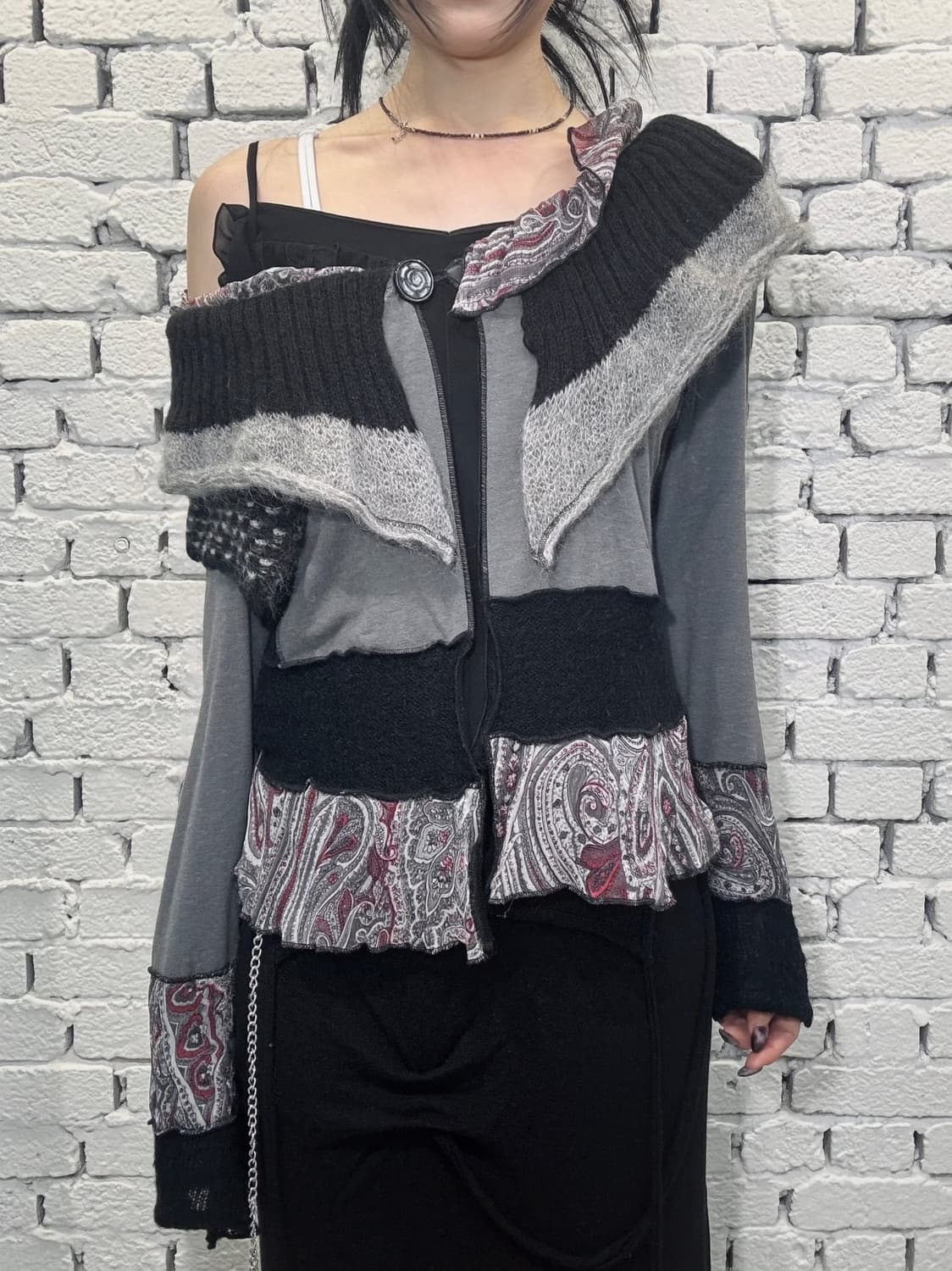 Bohemian Patchwork Knit Cardigan  상품이미지1
