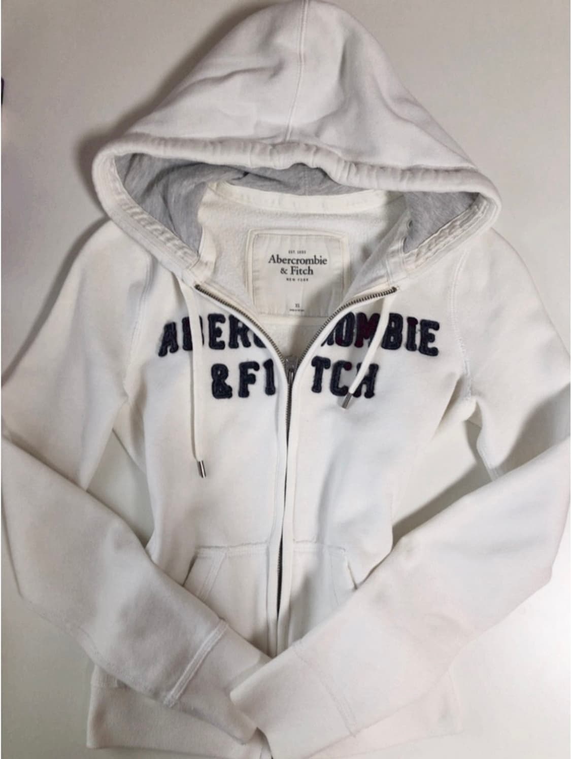 대대장 아베크롬비 딱붙핏 후드집업 xs 화이트 상품이미지2