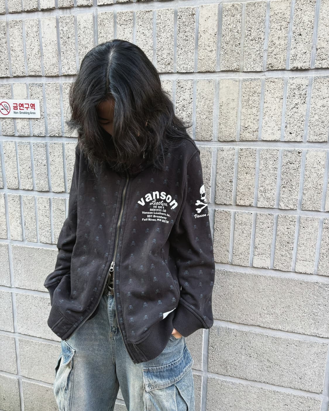 밴슨 오버핏 패턴 후드집업 상품이미지2