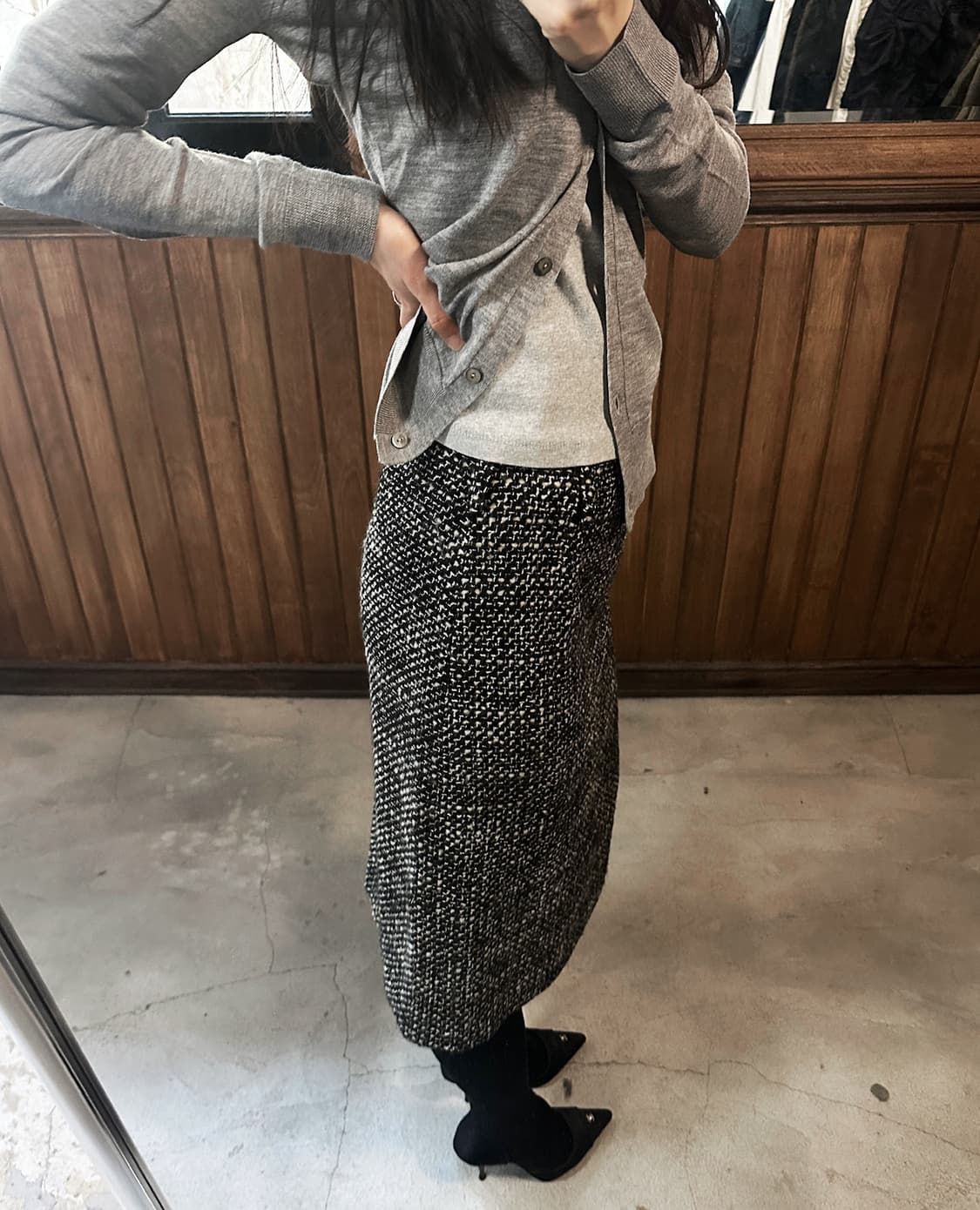 MAXMARA black tweed skirt 상품이미지4