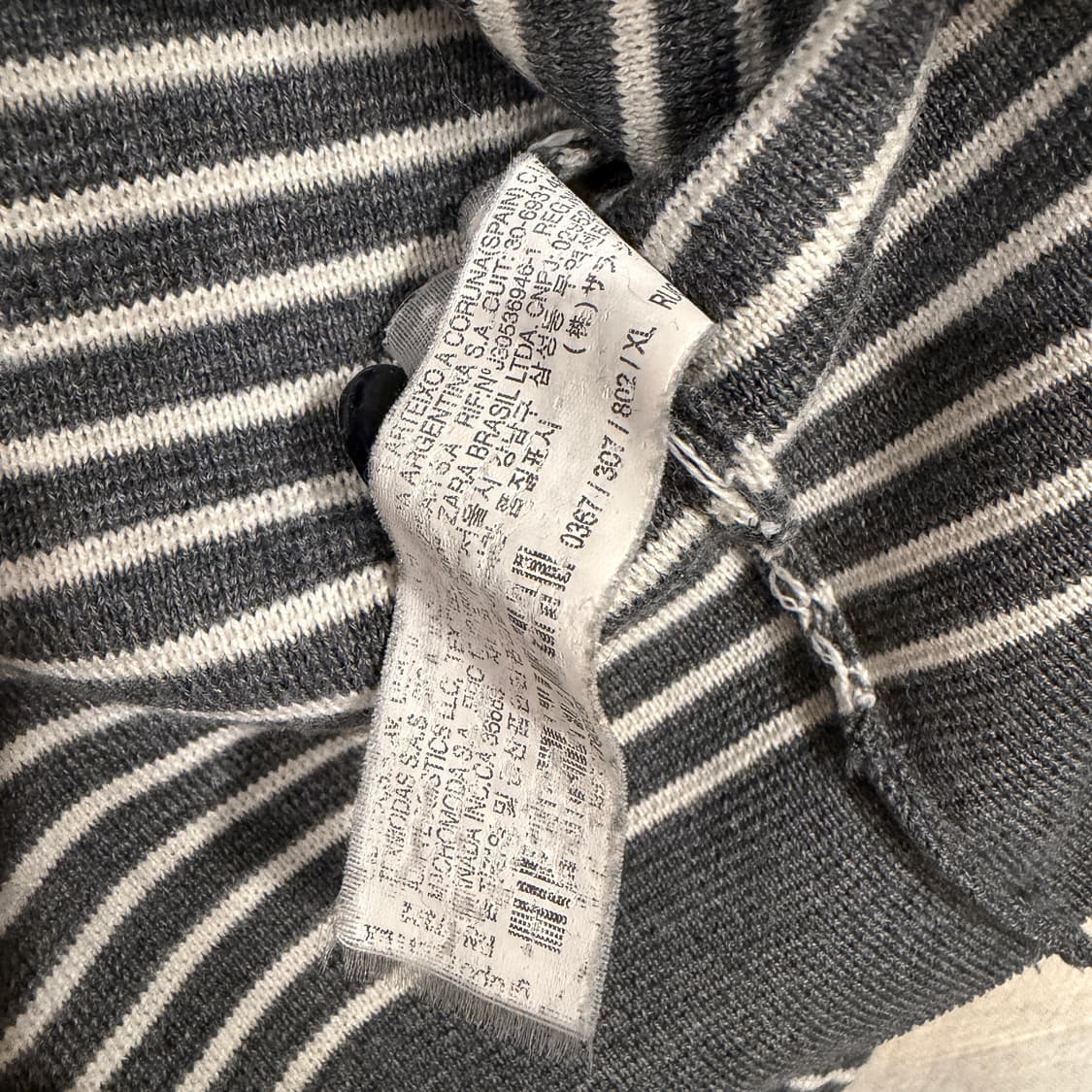 ZARA MAN 자라맨 단가라 사이드 버튼 니트 L 그레이 상품이미지4