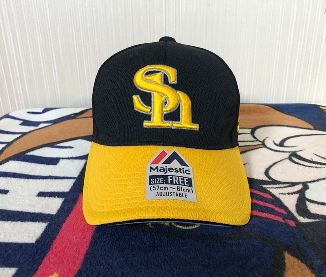 NPB 마제스틱 후쿠오카 소프트뱅크호크스 모자/게임캡 57-61 상품이미지4