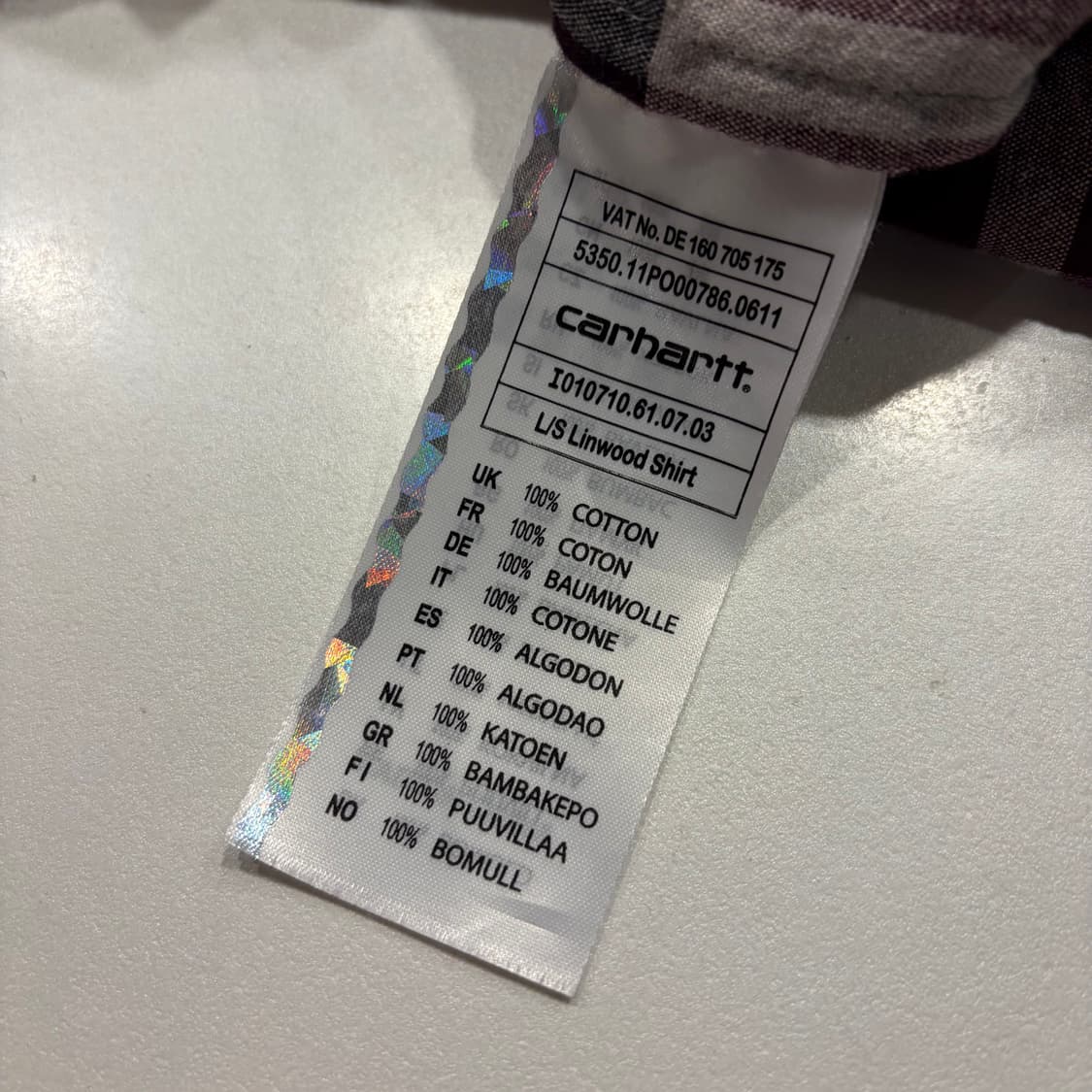 [S] 칼하트 플란넬 체크 셔츠 버건디 C187 상품이미지7