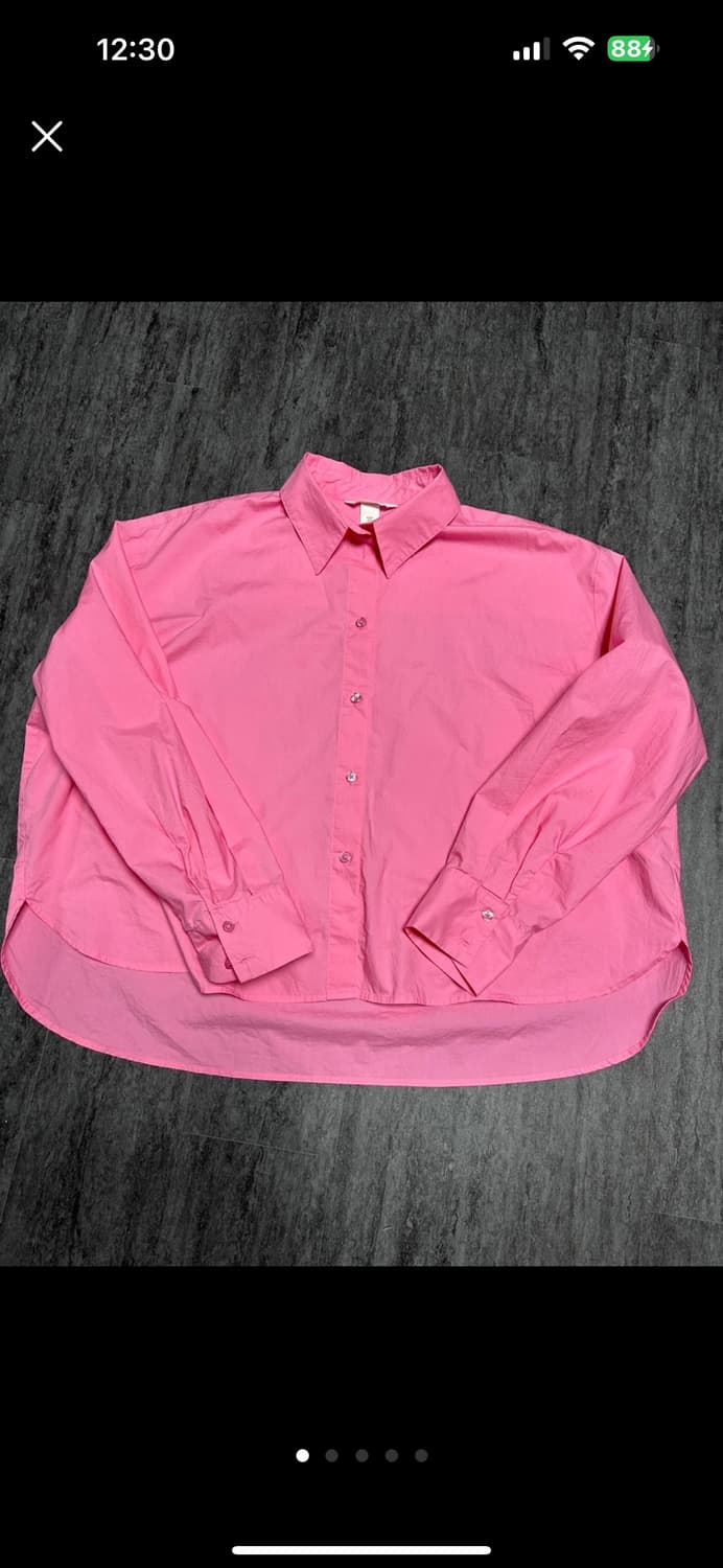 H&M 핑크 오버핏 셔츠(m) 상품이미지1