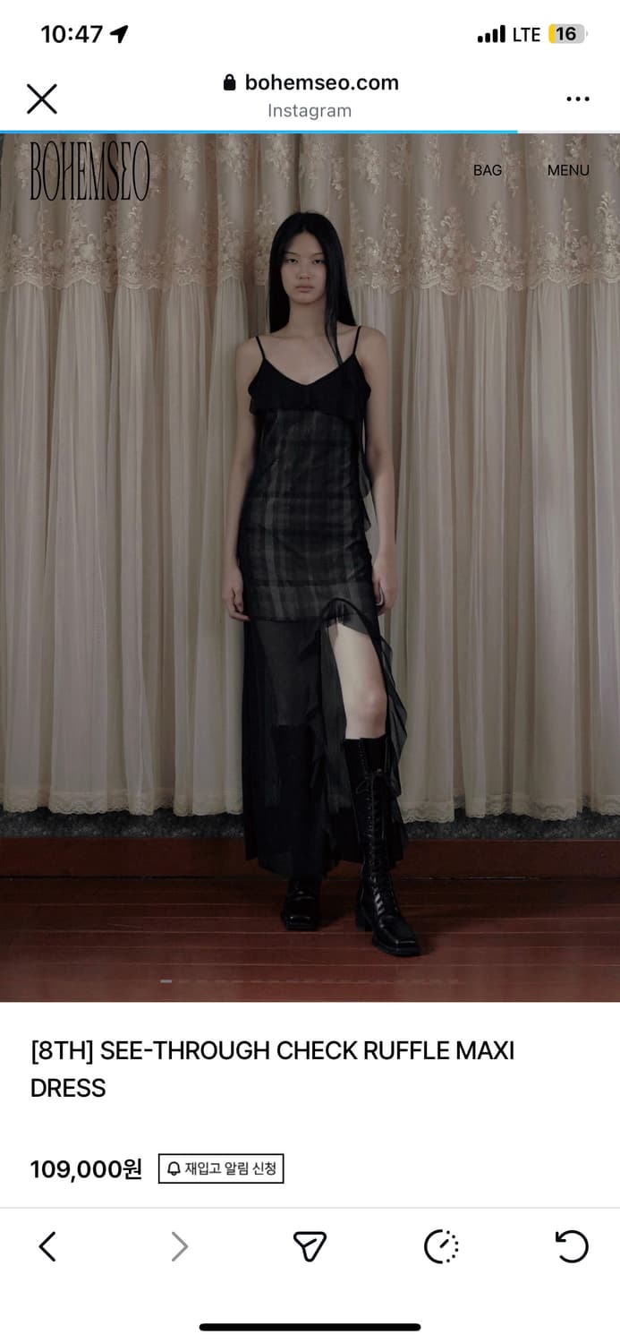 보헤미안서울 체크 원피스 현재품절 상품이미지1