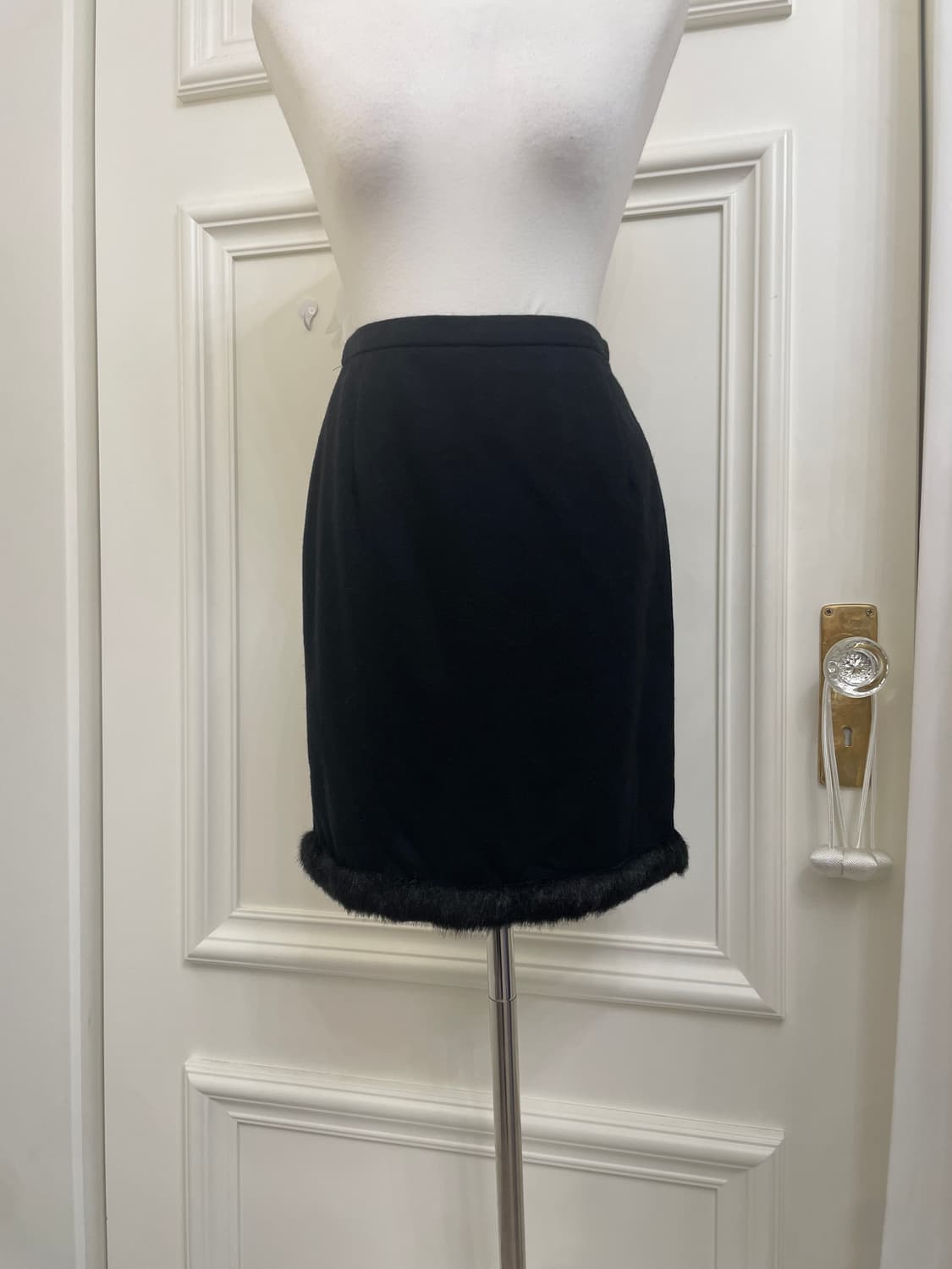 black wool under fur point midi skirt(si 상품이미지5
