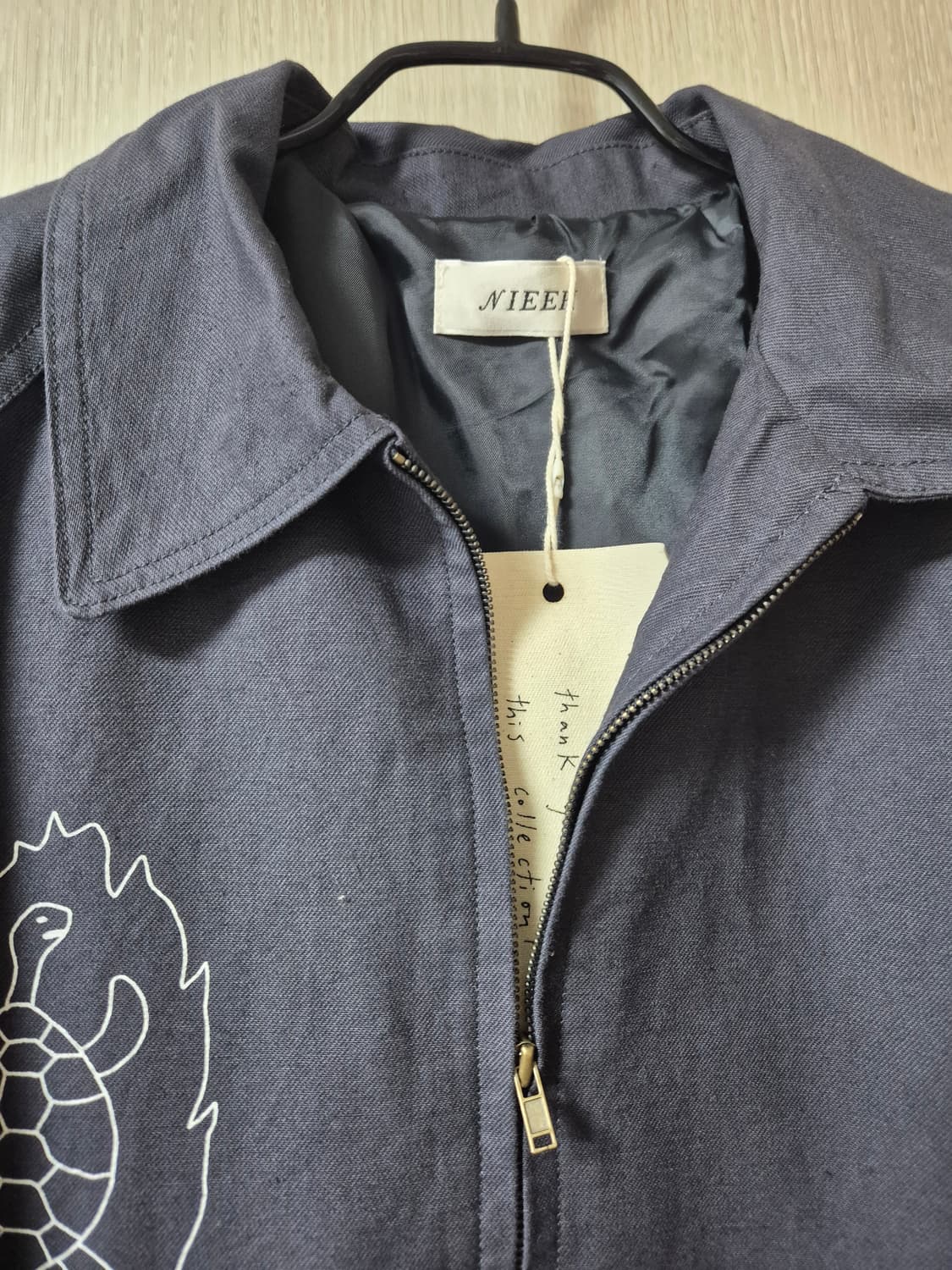 (새제품) NIEEH 니히 네이비 자켓 점퍼 프린팅 상품이미지7