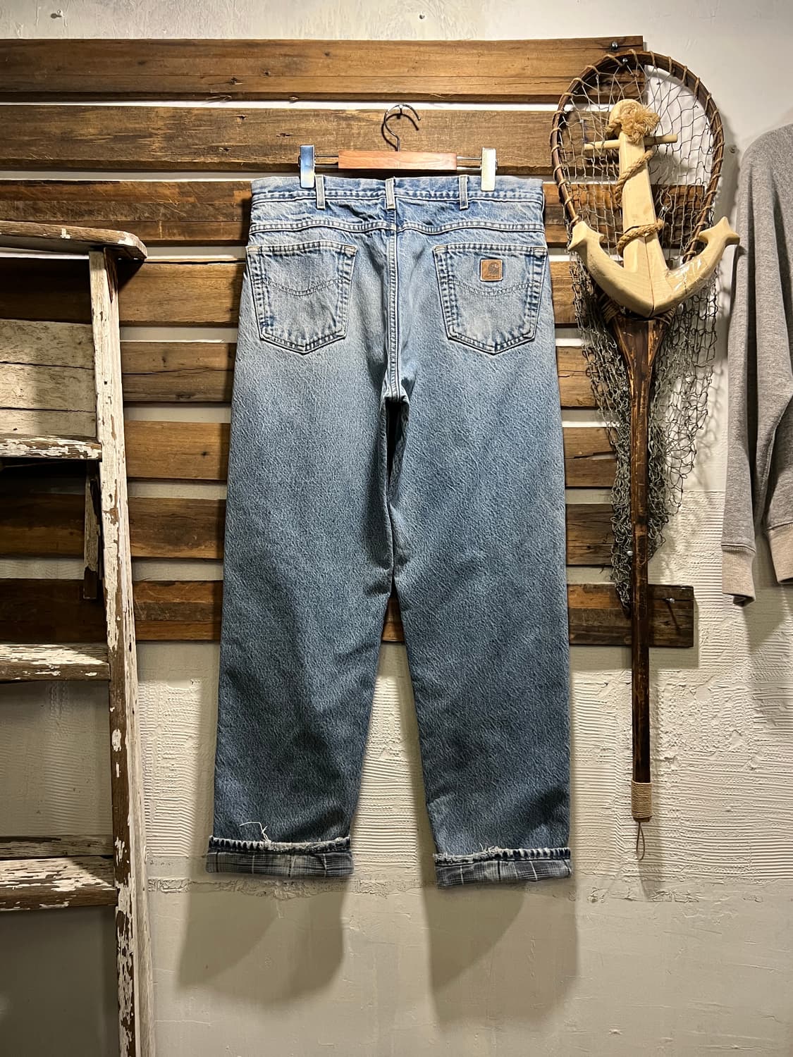 [36]칼하트 USA Made 체크 라이닝 빈티지 워싱 워크 데님 팬츠 상품이미지2