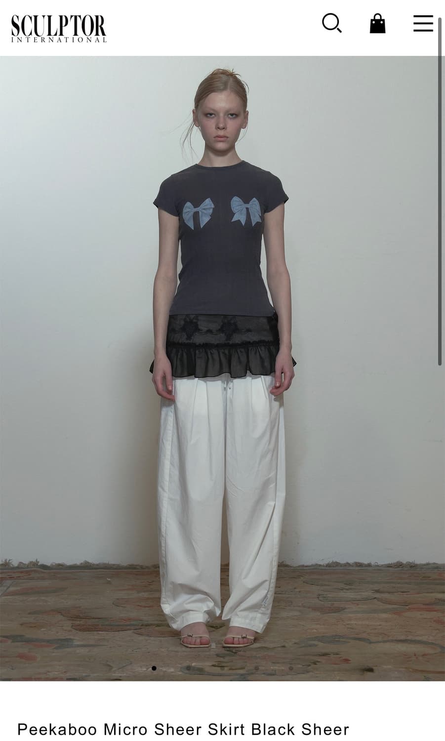 새상품) Sculptor micro sheer skirt  상품이미지1