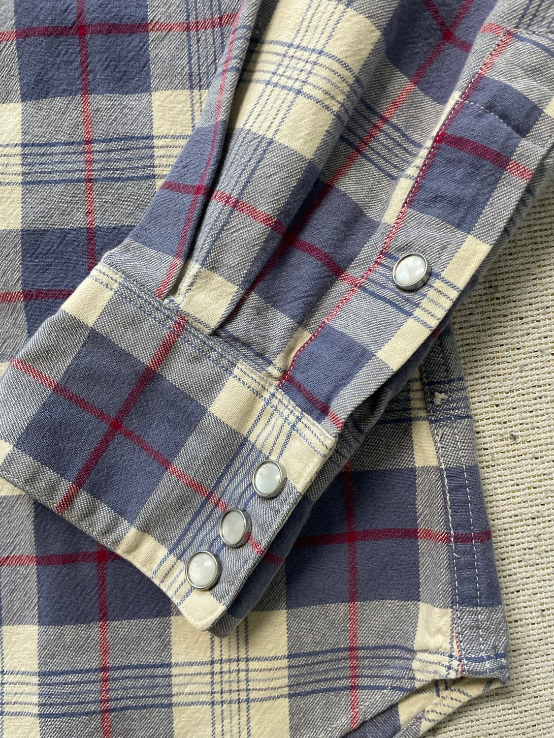 RRL 블루 체크 웨스턴 셔츠(M) 상품이미지4