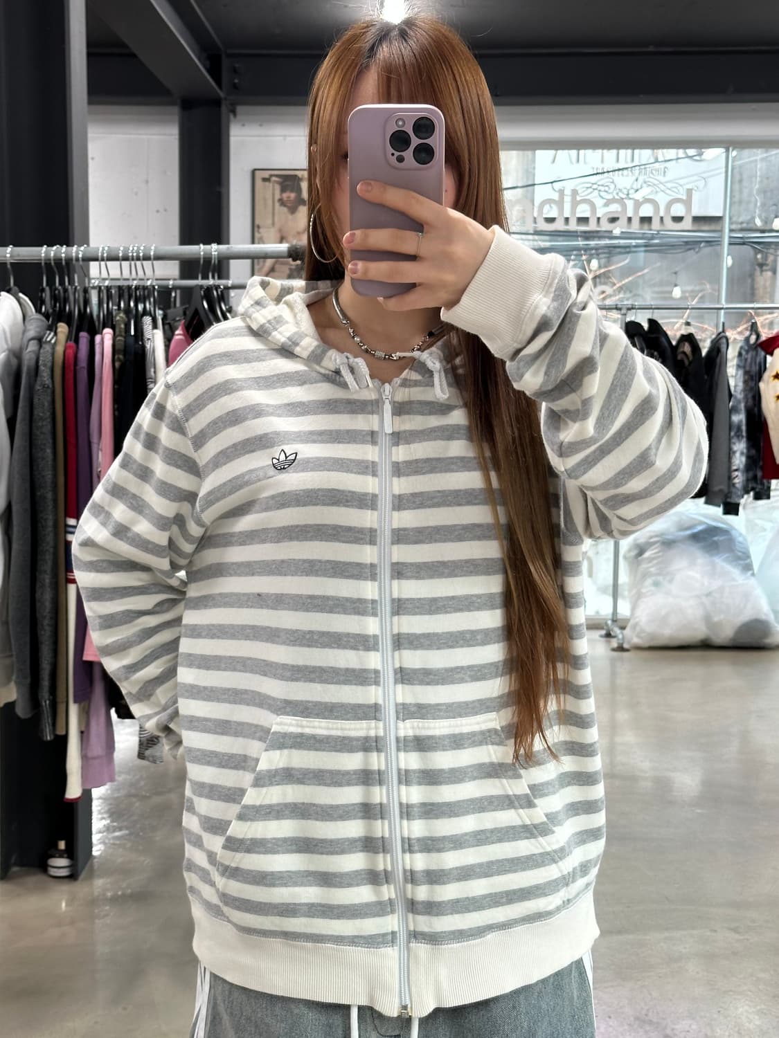 아디다스 자수파이어버드 스트라이프 후드집업 상품이미지4