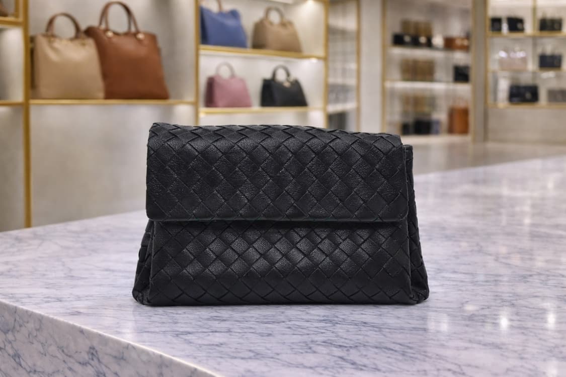 [S급] 보테가베네타 인트레치아토 플랩 파우치 클러치 판매합니다!!! 상품이미지1