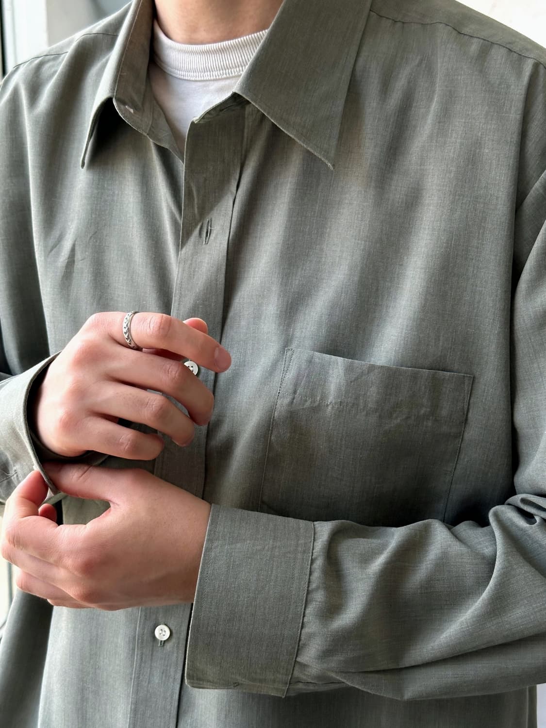 High gauge light poly L/S dress shirt 상품이미지8