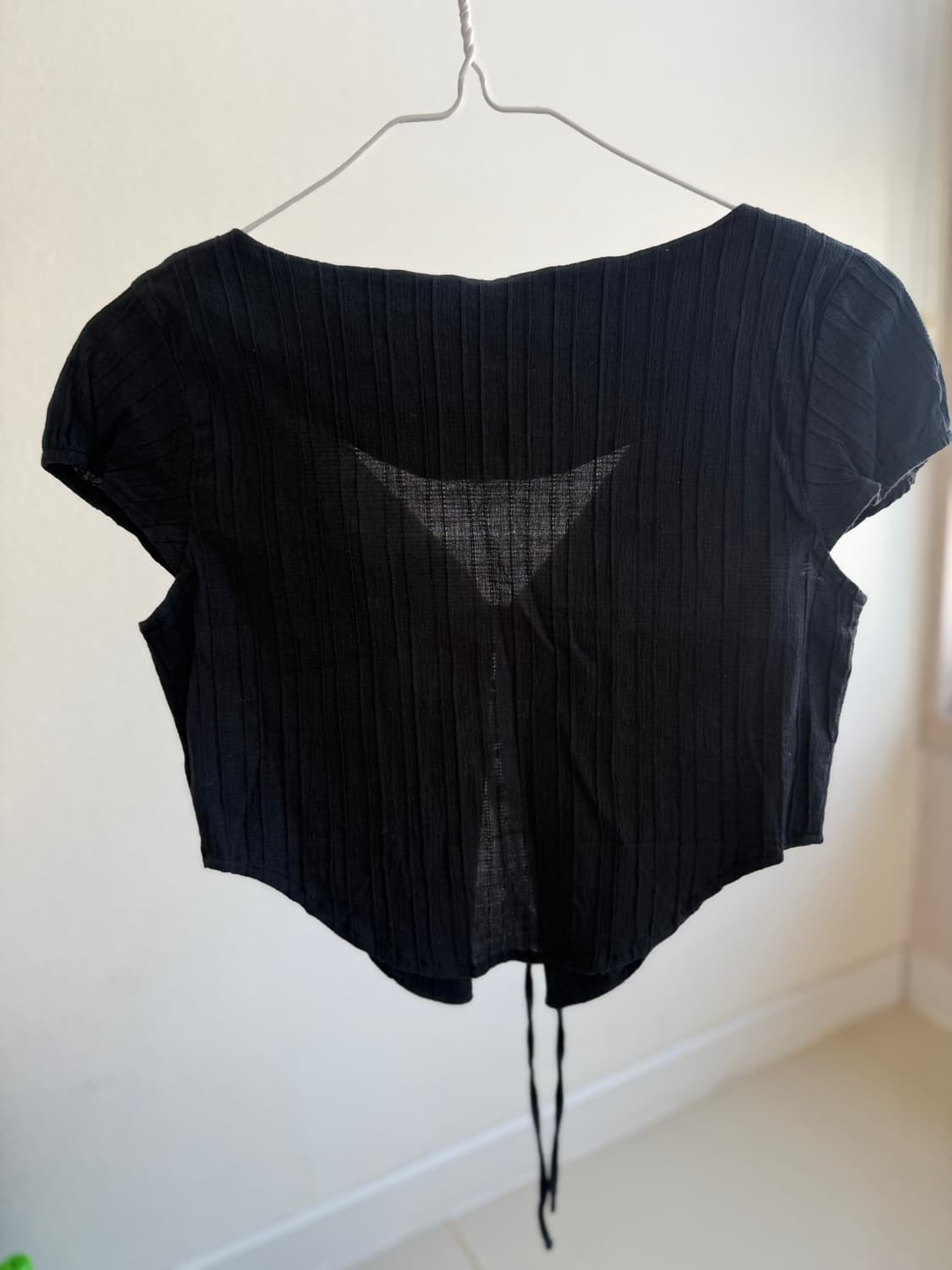 기본 블랙 골지 크롭 반팔 티셔츠 코스 상품이미지2