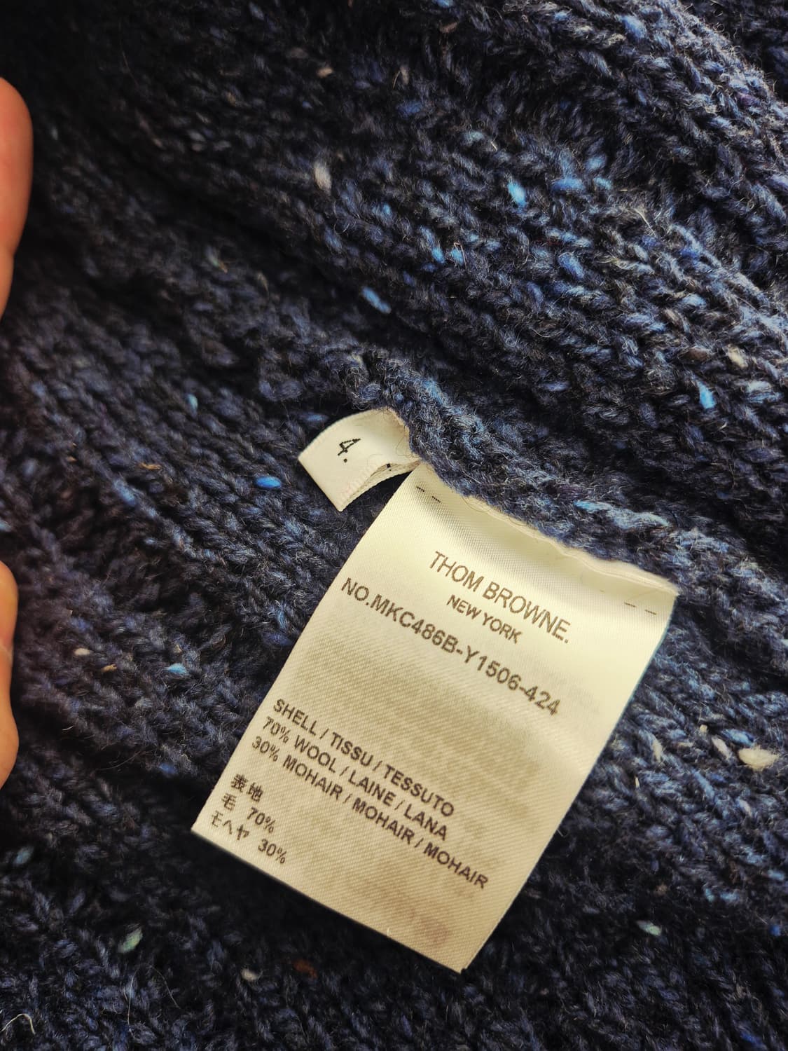 톰브라운 케이블 니트 가디건 (새상품급) 사이즈 4 네이비 상품이미지4