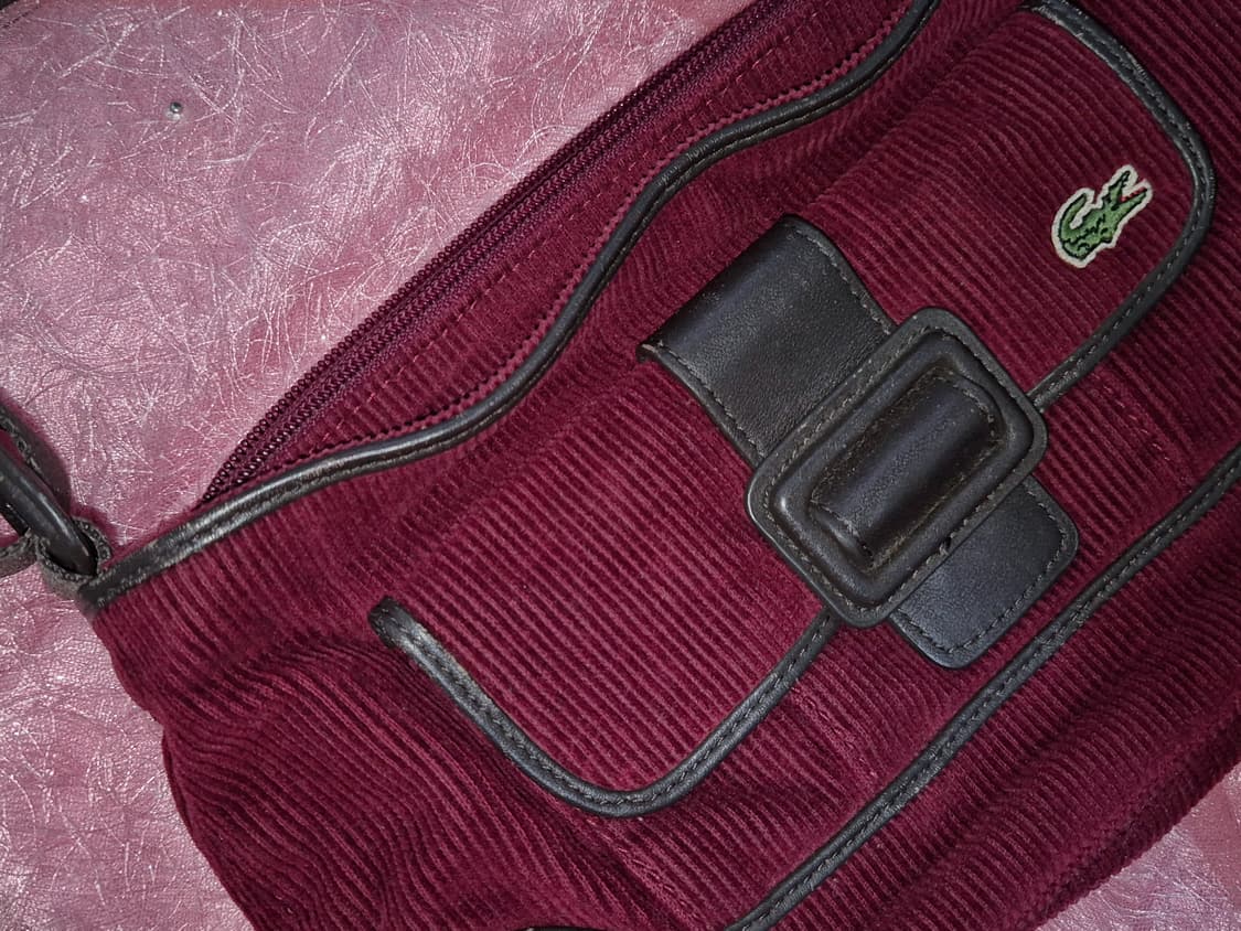 LACOSTE Burgundy corduroy mini Bag 상품이미지2