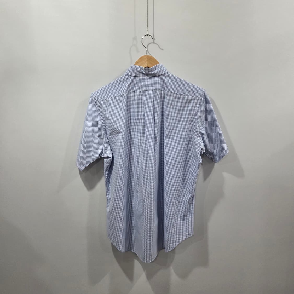 폴로랄프로렌 버튼다운 스카이블루 체크 반팔셔츠 M  상품이미지5