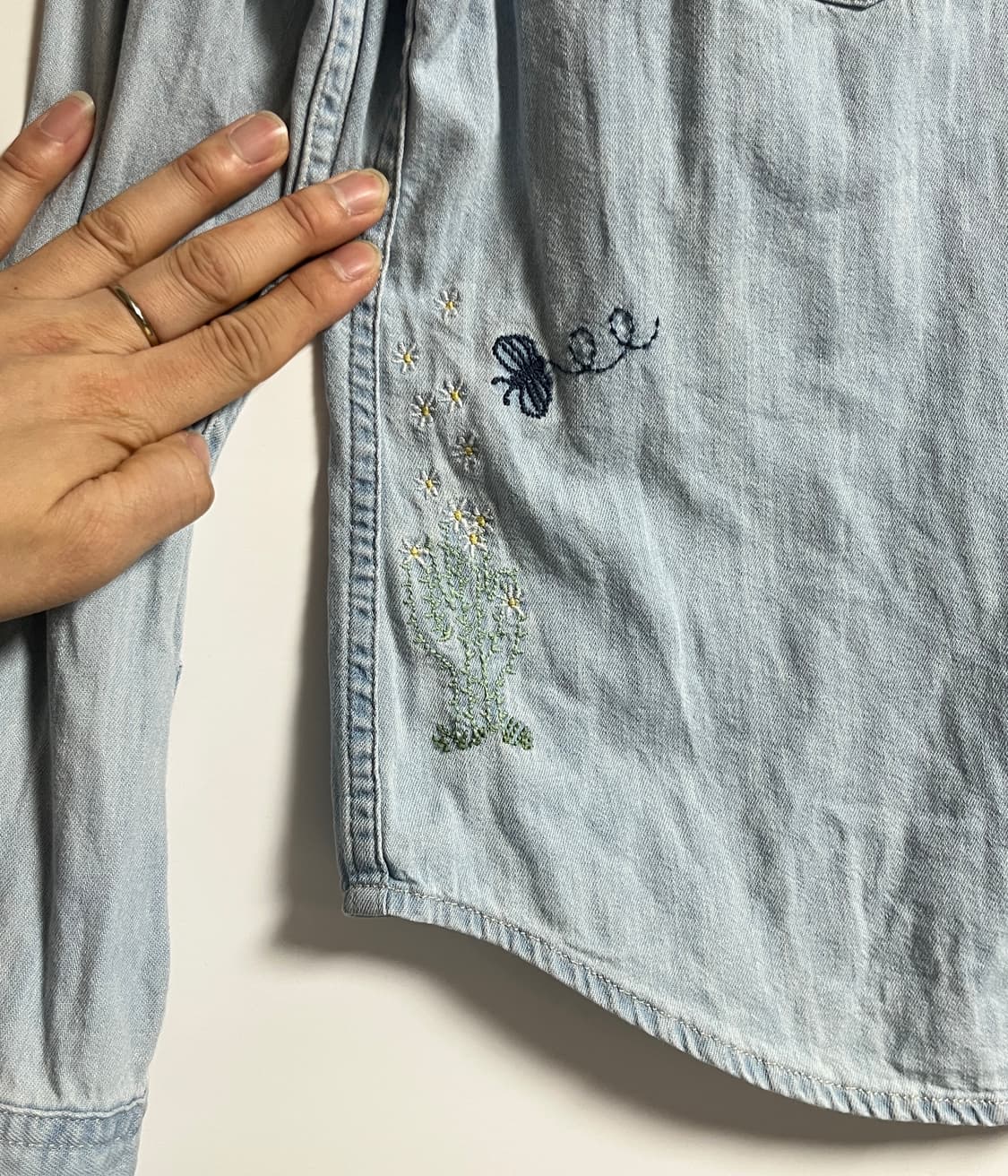 리바이스 자수 연청 웨스턴 데님 셔츠 남방 M 상품이미지3