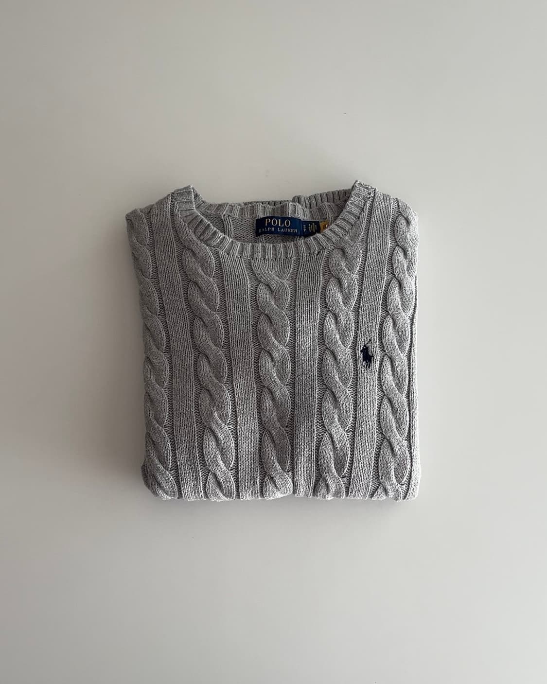 폴로 랄프로렌 그레이 케이블 니트 스웨터 s 상품이미지1