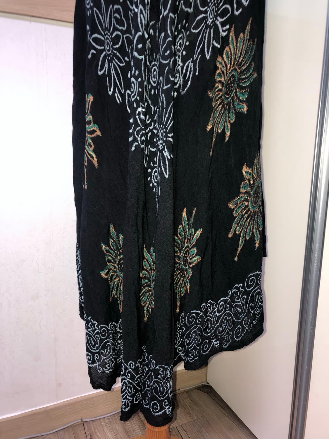 빈티지 구제 히피 타이다이 패턴 언발 나시 롱 원피스 상품이미지6