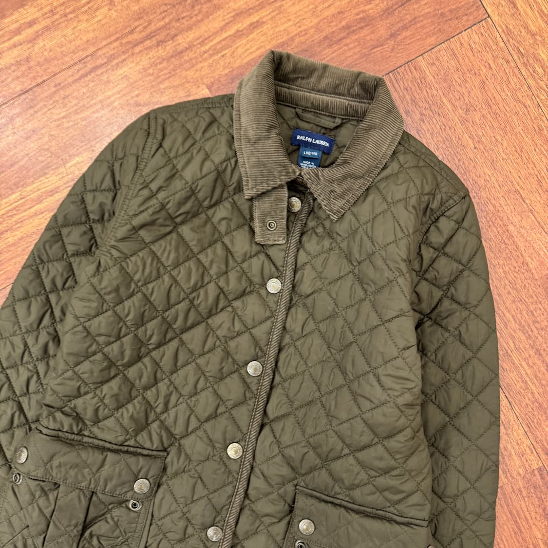 여성용 44 폴로 로렌 랄프로렌 카키 퀼팅 자켓  상품이미지3