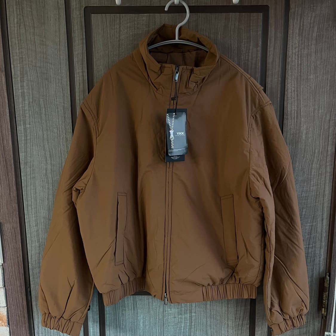 새상품(L) 무신사 스탠다드 하이넥 패딩 블루종 재킷 [데저트 브라운] 상품이미지3