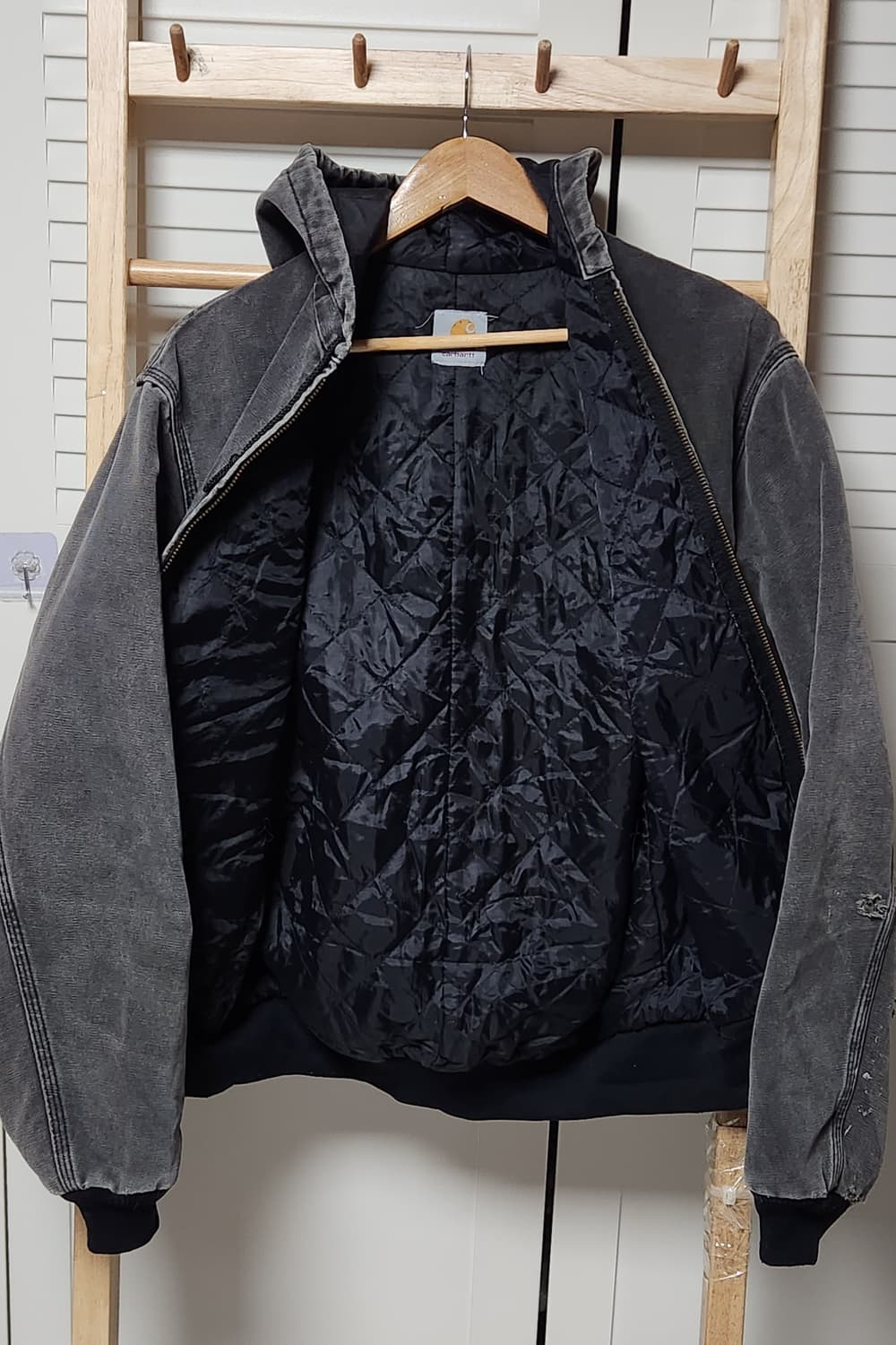 칼하트 J06 흑청 샌드스톤 워크 후드 자켓 상품이미지5