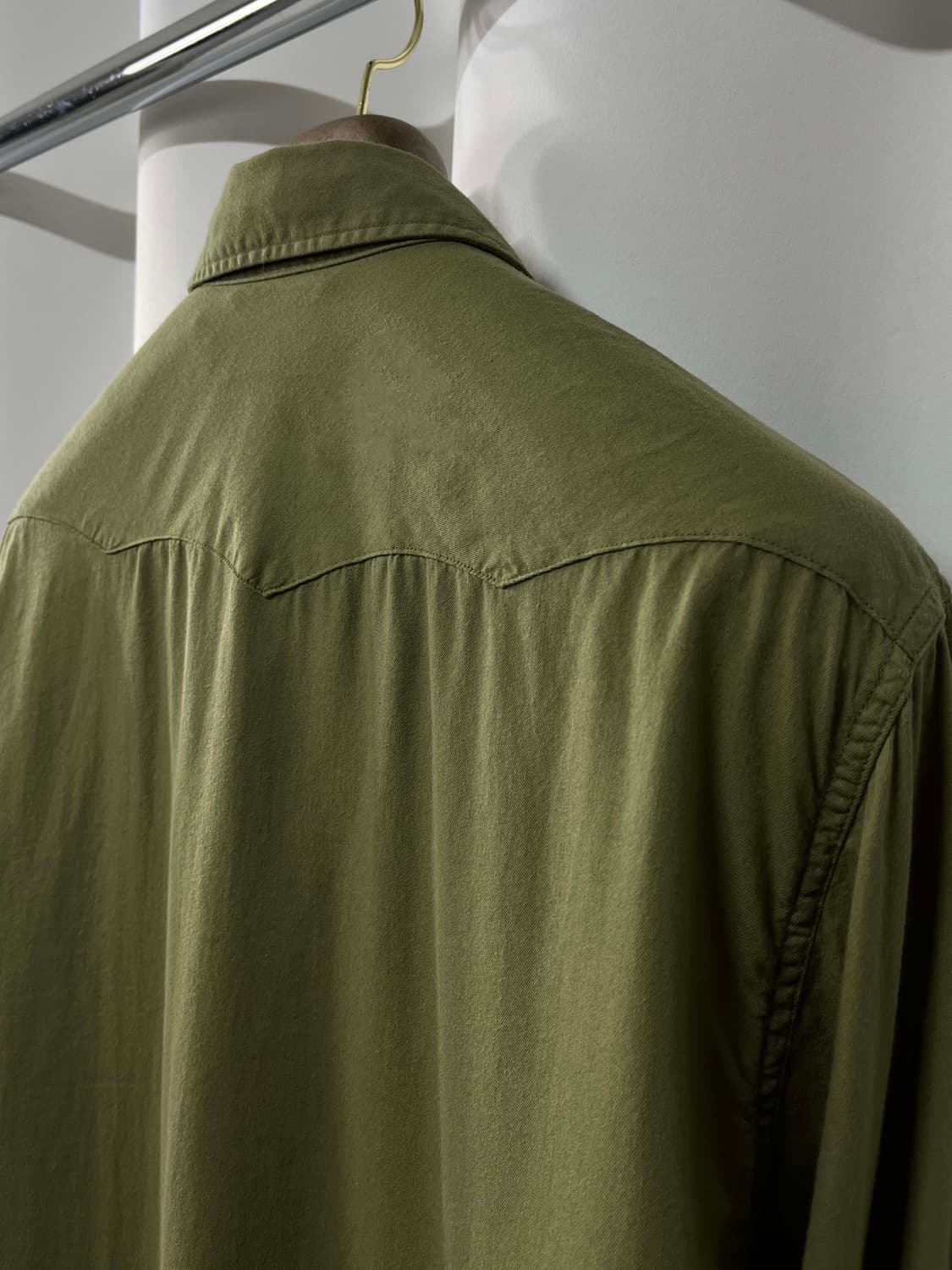 RRL 더블알엘 올리브 코튼 트윌 웨스턴 셔츠 상품이미지7