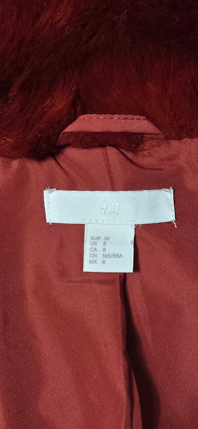 H&M 레드 퍼 코트 66 상품이미지3