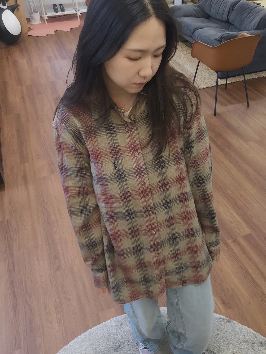 입생로랑 체크 셔츠 상품이미지6